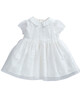 فستان ذو ياقة مصنوع من قماش منقط باللون الأبيض image number 1