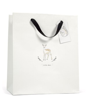 حقيبة هدايا بصورة غزالة وعبارة Little Deer
