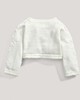 Lace Applique Detail Knit Cropped Cardigan Cream- New Born image number 4