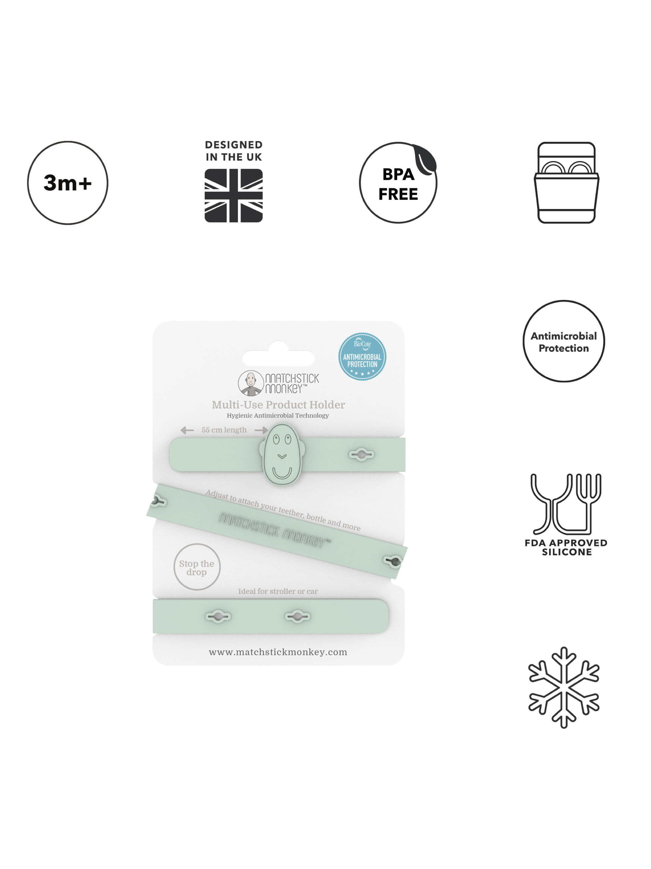 حامل منتجات متعدد الاستخدامات من ماتشستيك مونكي - أخضر فاتح image number 3