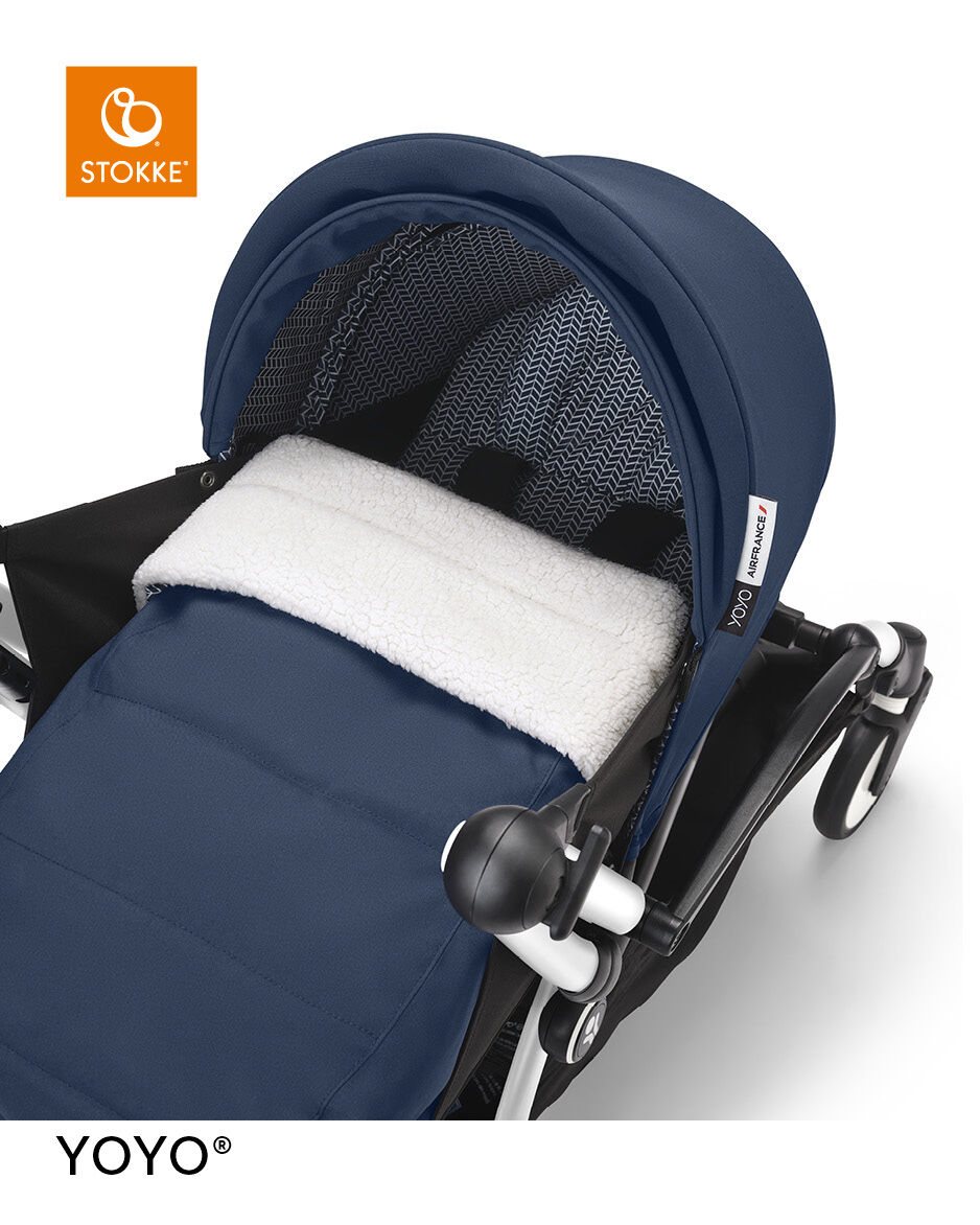 Stokke YOYO3 Black Frame with 0+ Newborn Pack Air France Blue image number 3