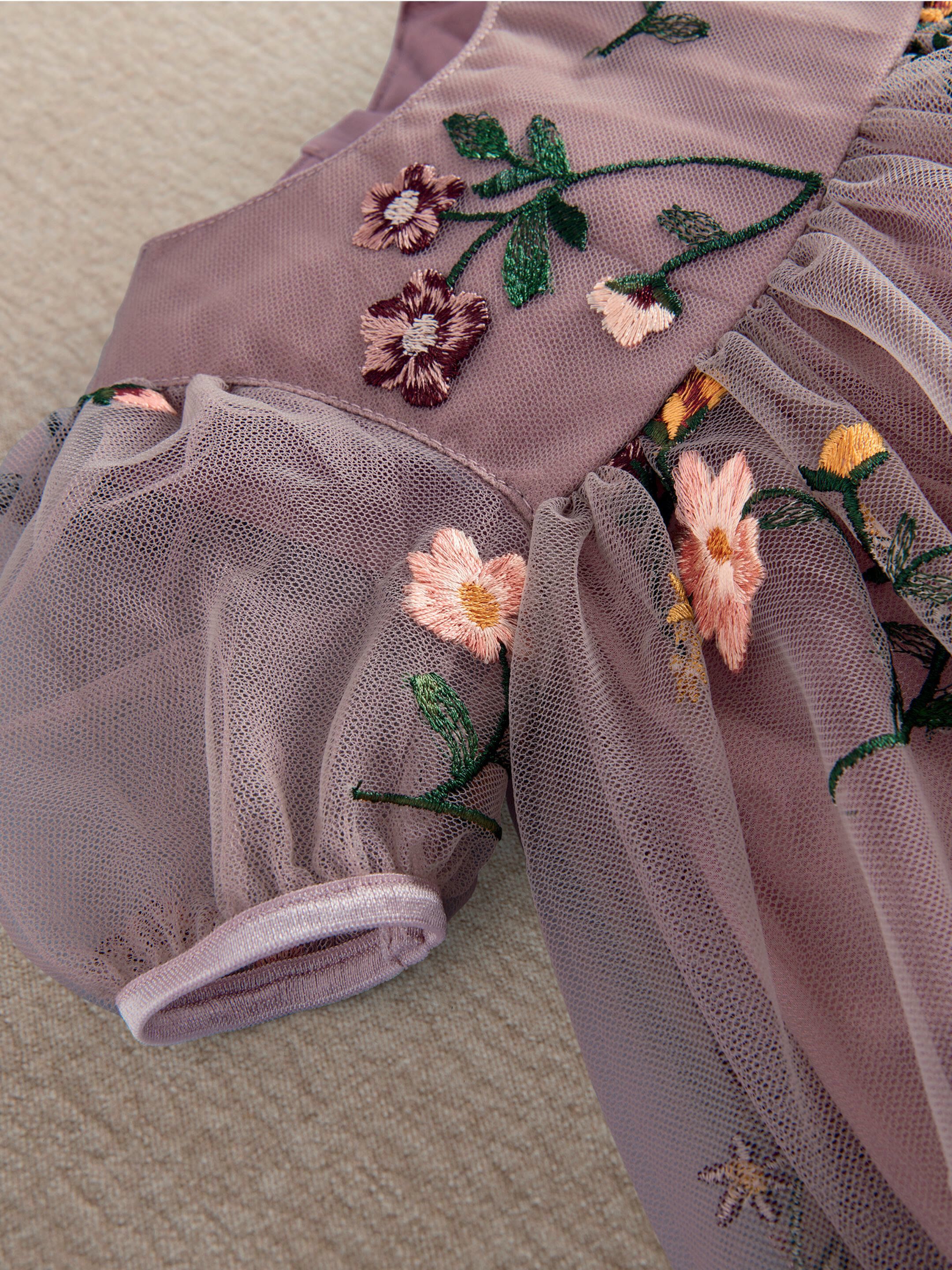 Plum Embroidered Dress image number 3