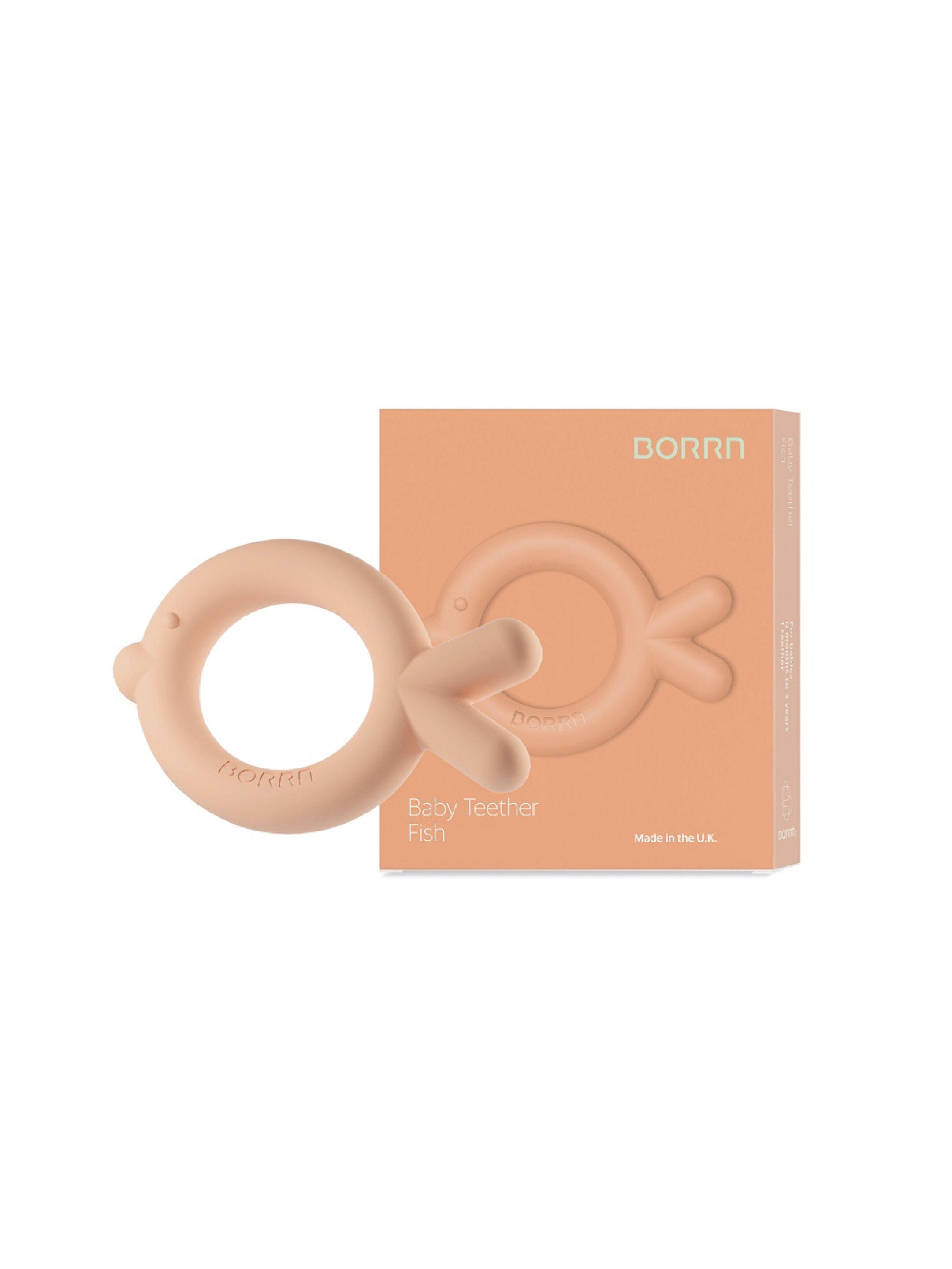 حلقة تسنين سيليكون خالية من مادة بيسفينول أ وغير سامة من بورن - تصميم سمكة image number 1