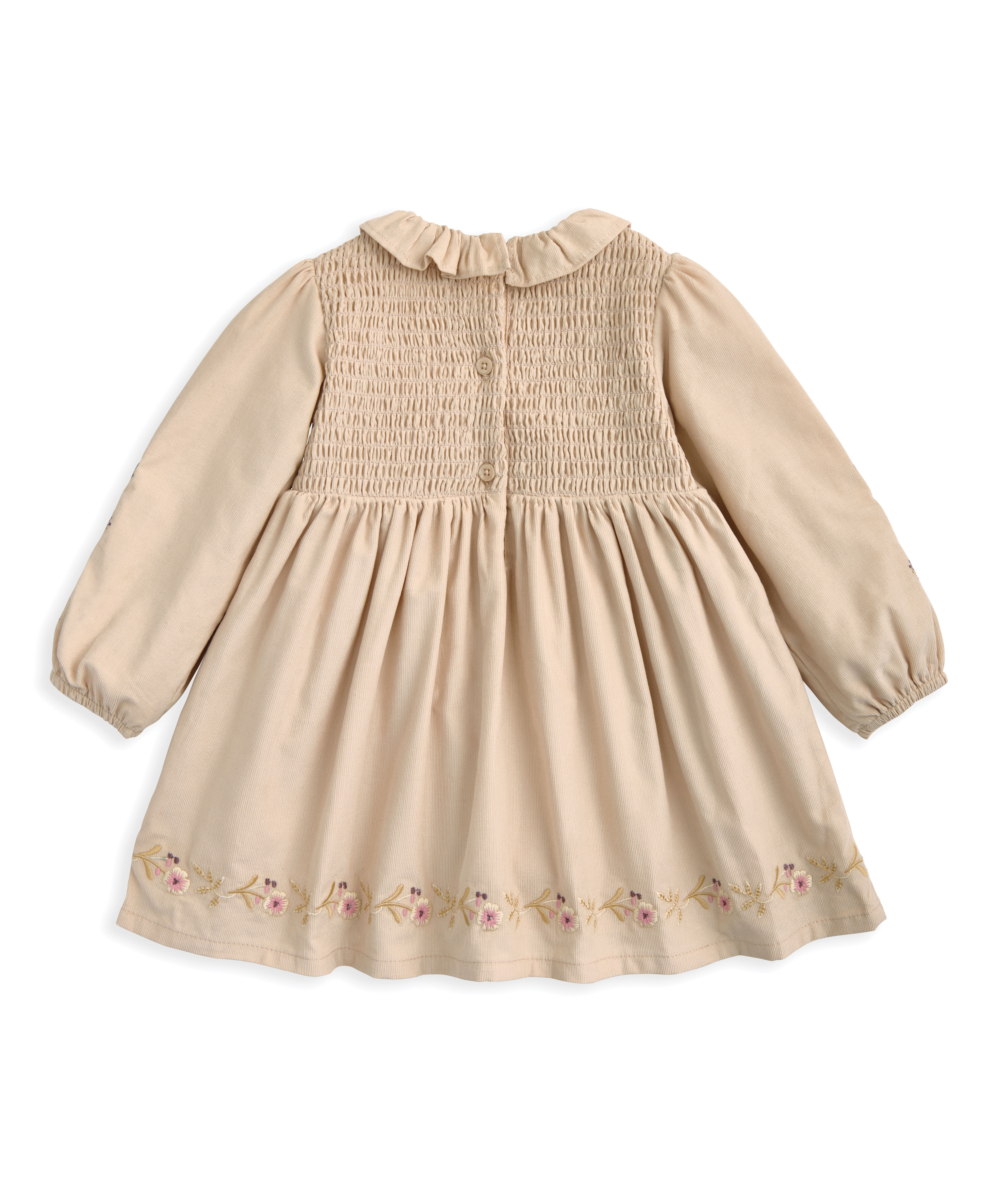 فستان مطرز قطن مخملي مضلع image number 3