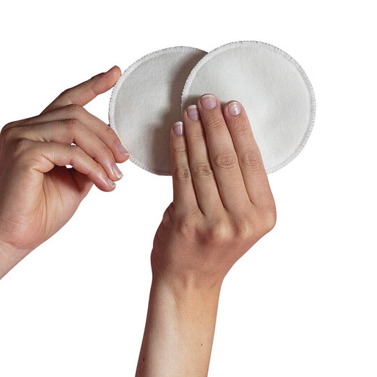 مجموعة ضمادات الرضاعة قابلة للغسل بمقاس واحد من كاريويل - 6 قطع بلون أبيض image number 1