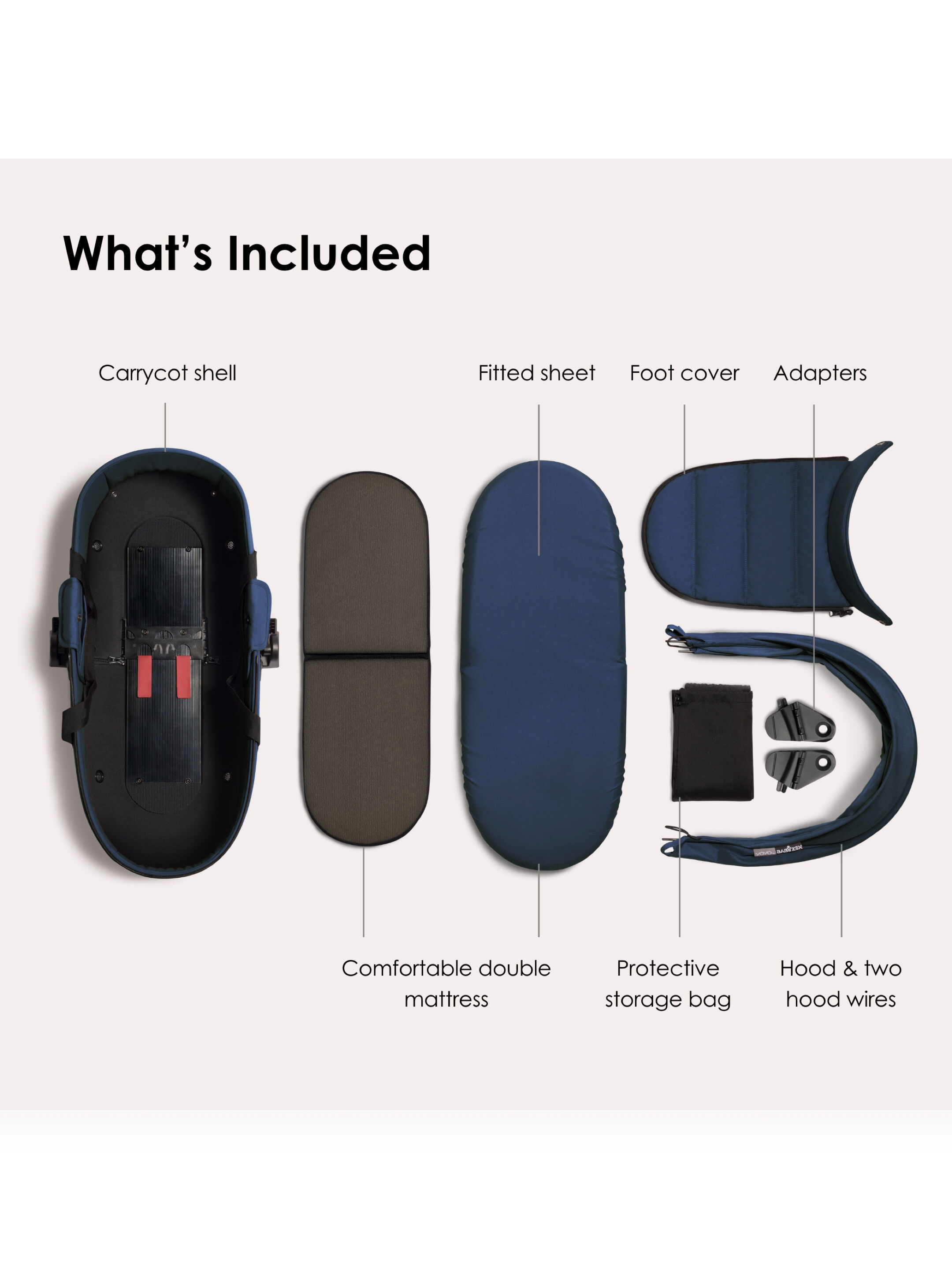 مهد محمول خفيف يويو - أزرق image number 5