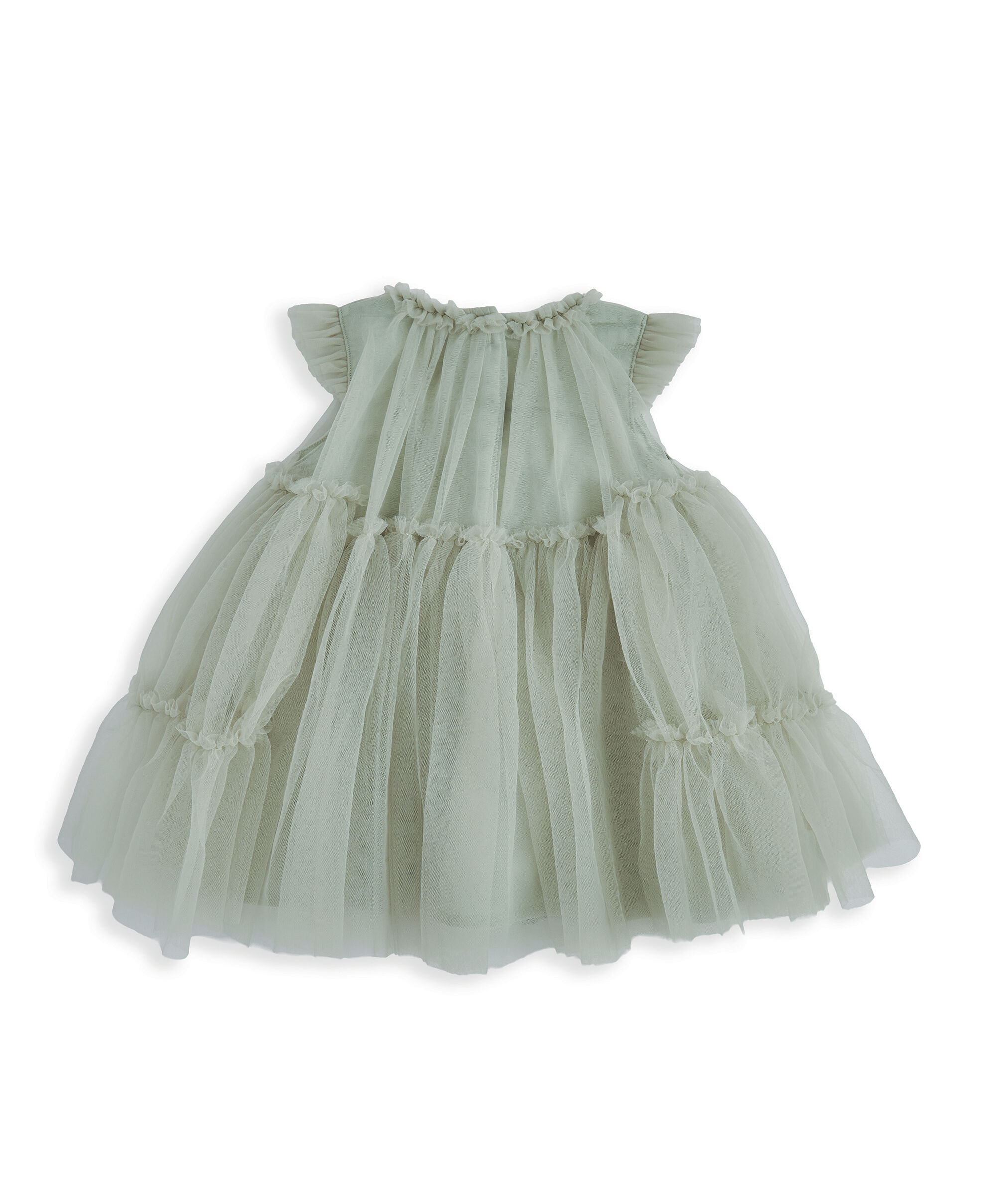 فستان أخضر قماش شبكي image number 3