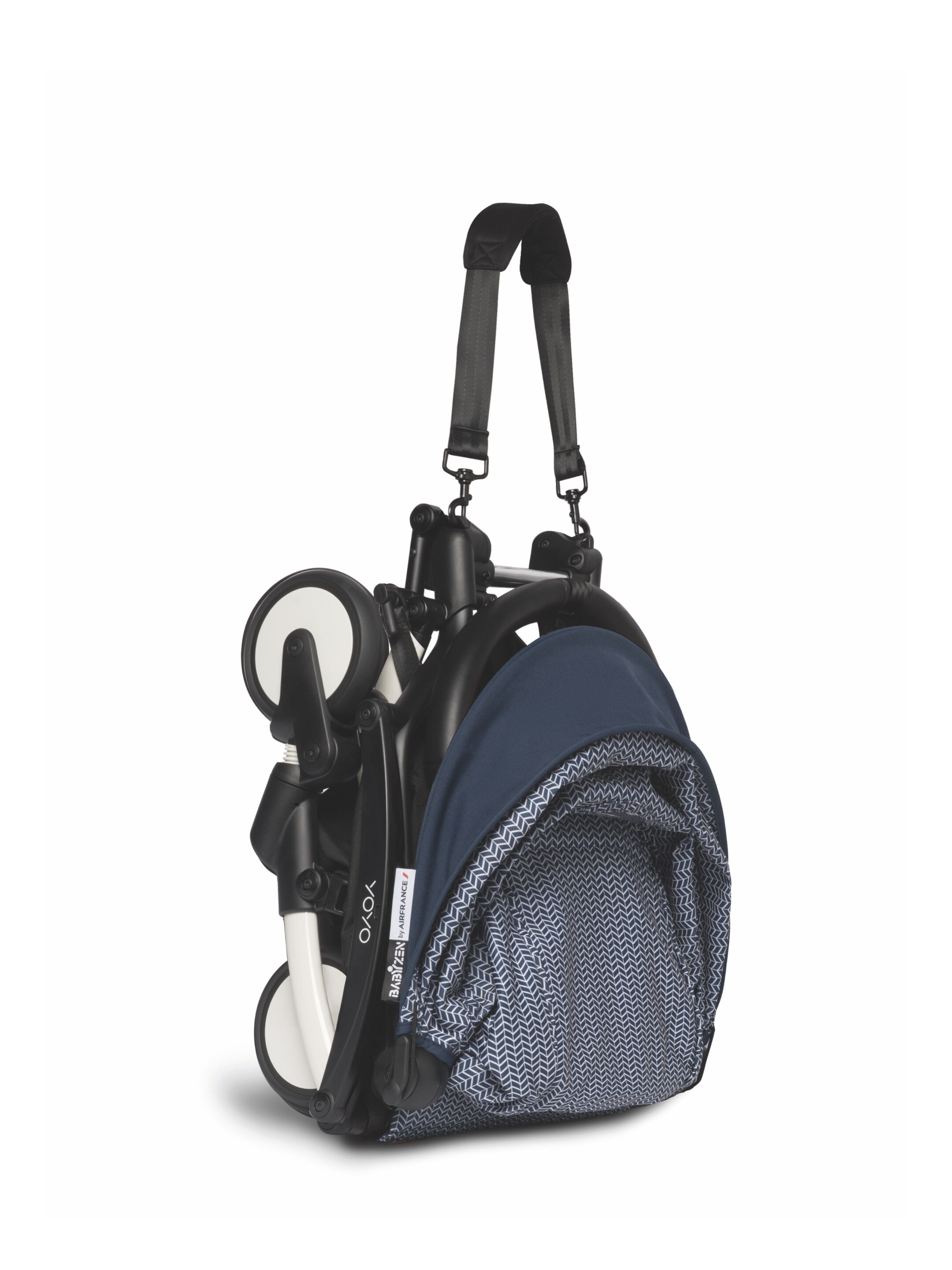 عربة أطفال بيبي زن يويو2 بهيكل أبيض ومجموعة مقعد عربة لعمر 6 شهور فأكثر أزرق image number 3