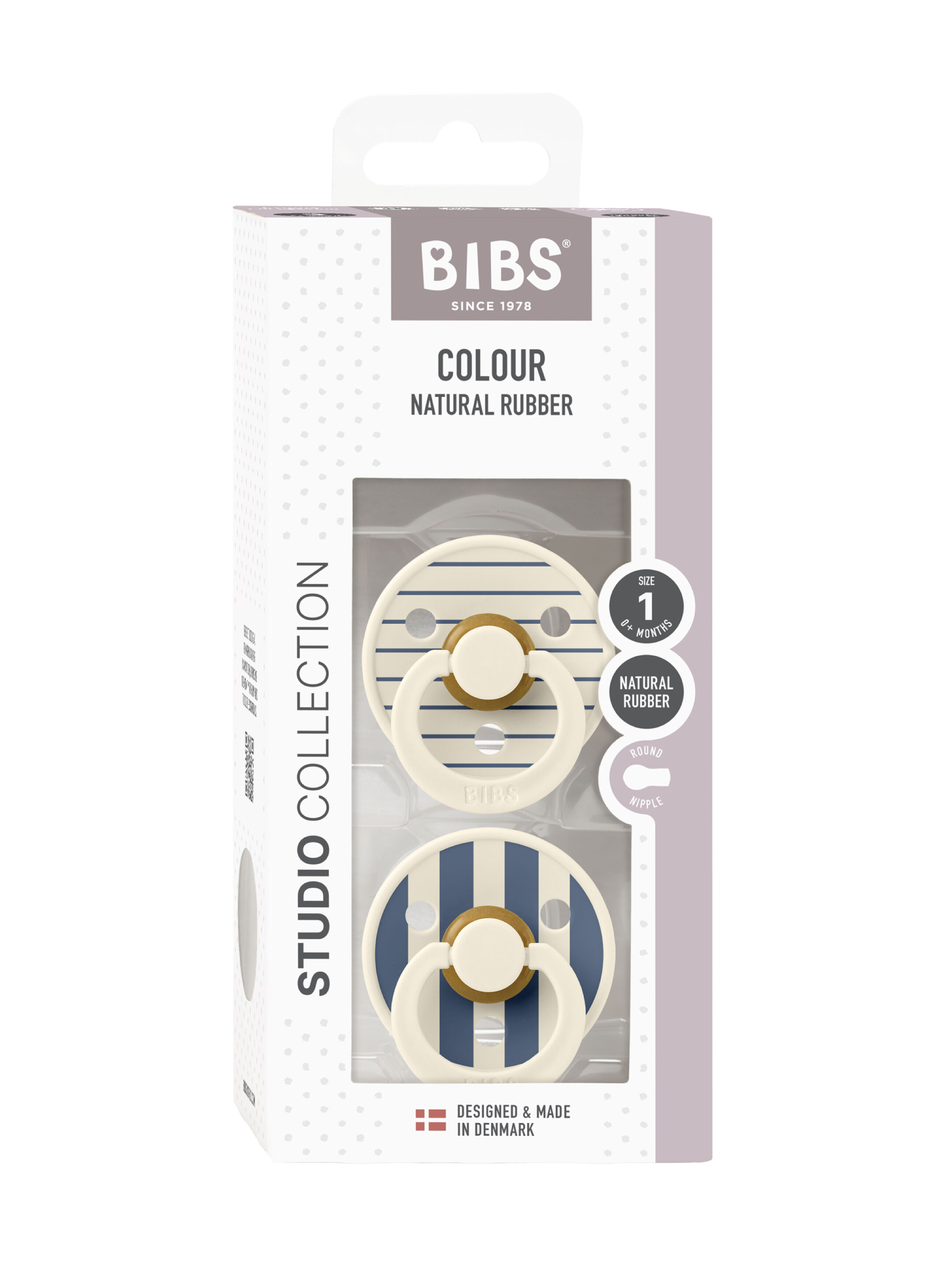 مجموعة لهايات بيبس كولور بين لاتكس مقاس 1 للأطفال منذ الولادة بلون عاجي وأزرق متنوع - قطعتان image number 3