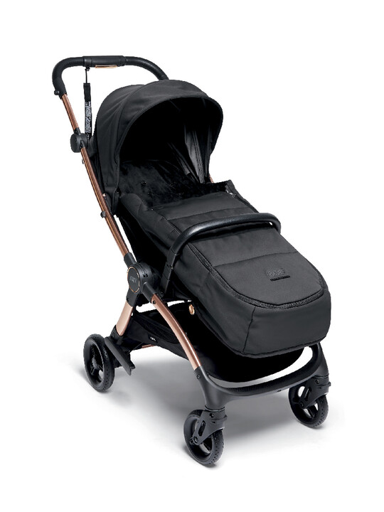 Airo 6 Piece Black Essentials Bundle with Black Aton Car Seat- Black with Rose Gold Frame image number 7