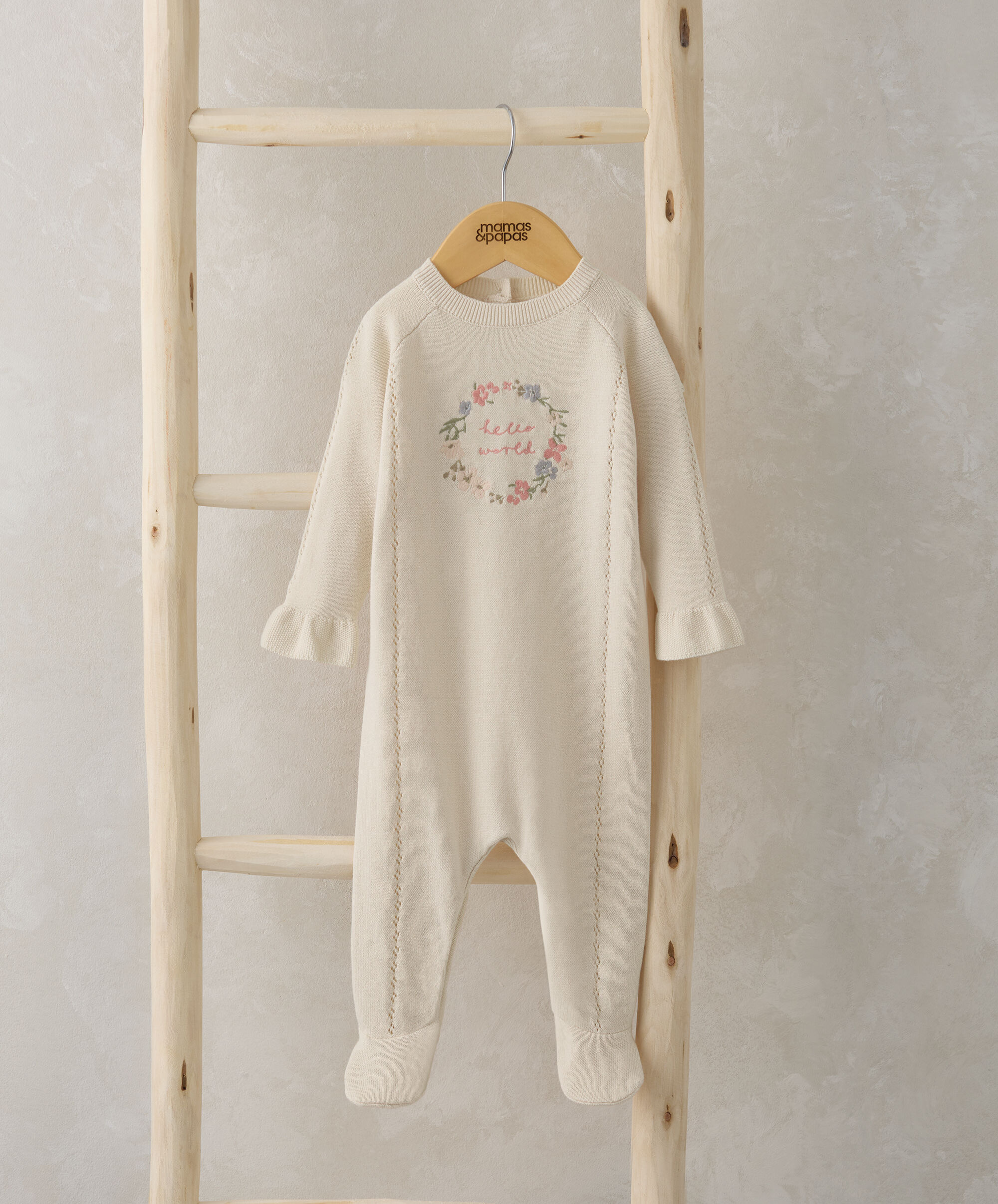 لباس الكل في واحد بتطريز عبارة Hello World - وردي image number 1