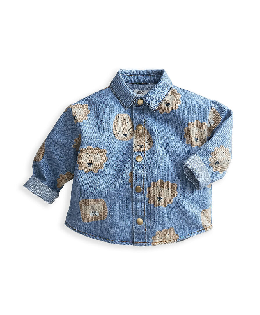 Lion Print Denim Shirt image number 2