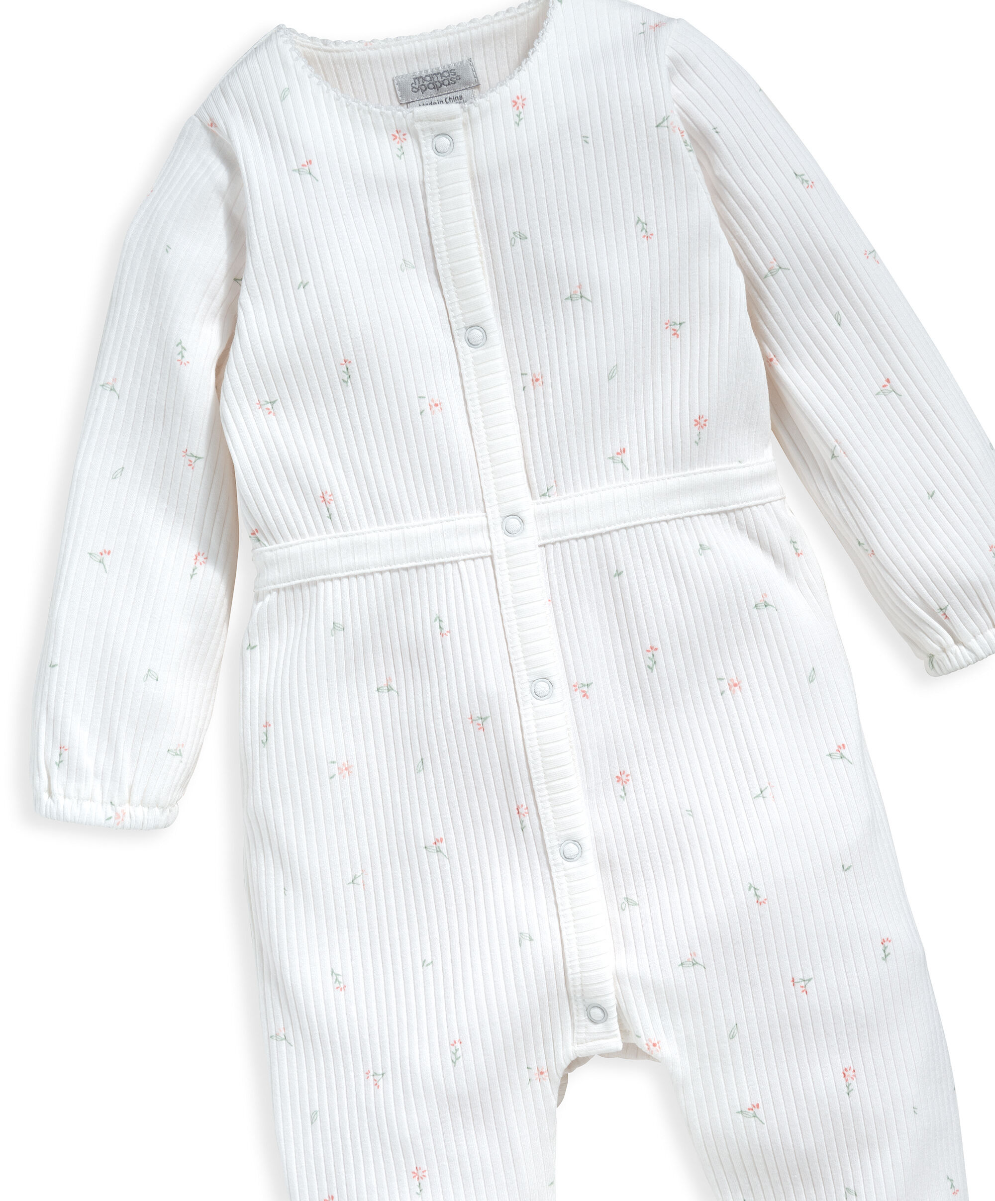 رومبر بخصر مزموم ونقشة زهور image number 3