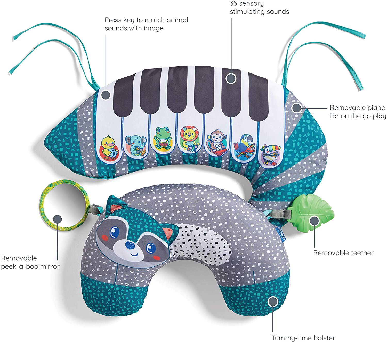 بيانو ووسادة استلقاء 3 في 1 تواكب مراحل نمو الطفل image number 4