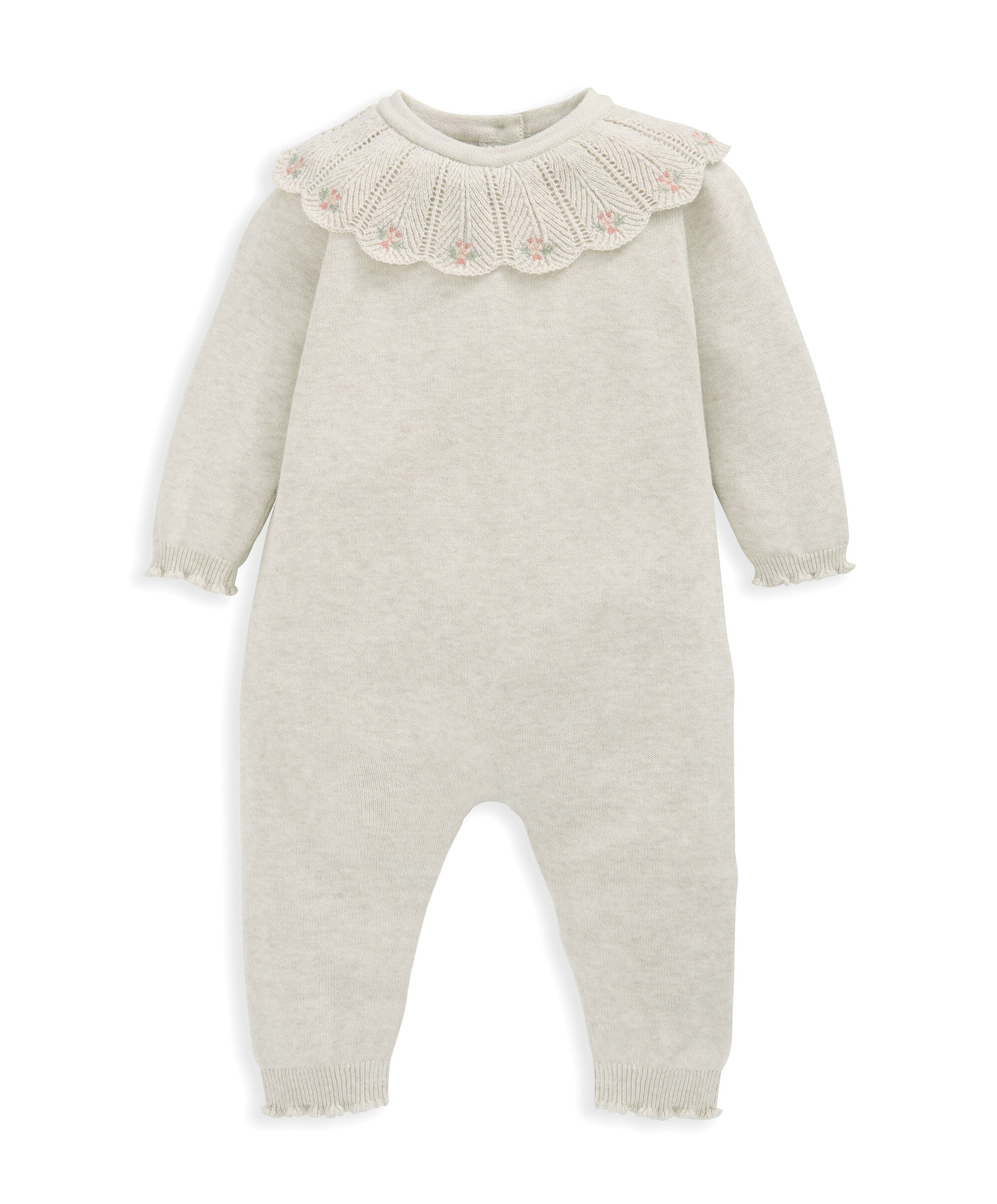 رومبر بياقة صدفية منسوجة - بيج image number 2