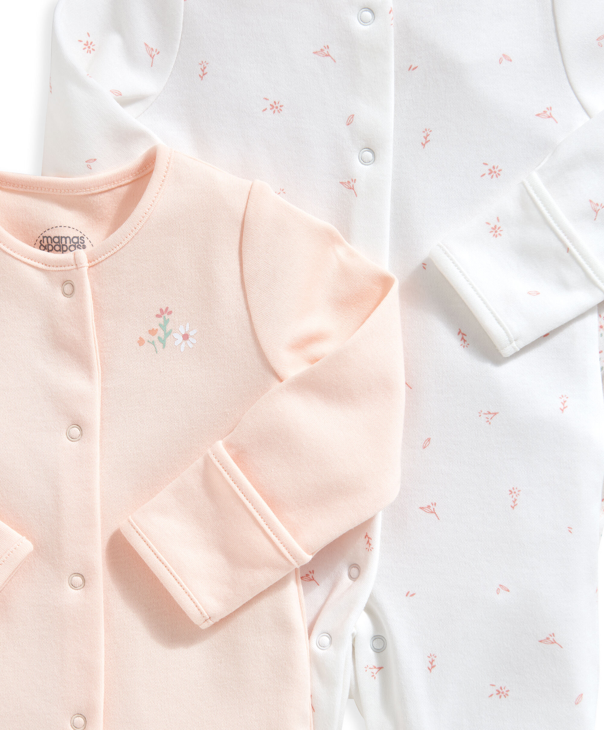 طقم بيجاما قطعة واحدة بنقشة زهور - 3 قطع image number 3