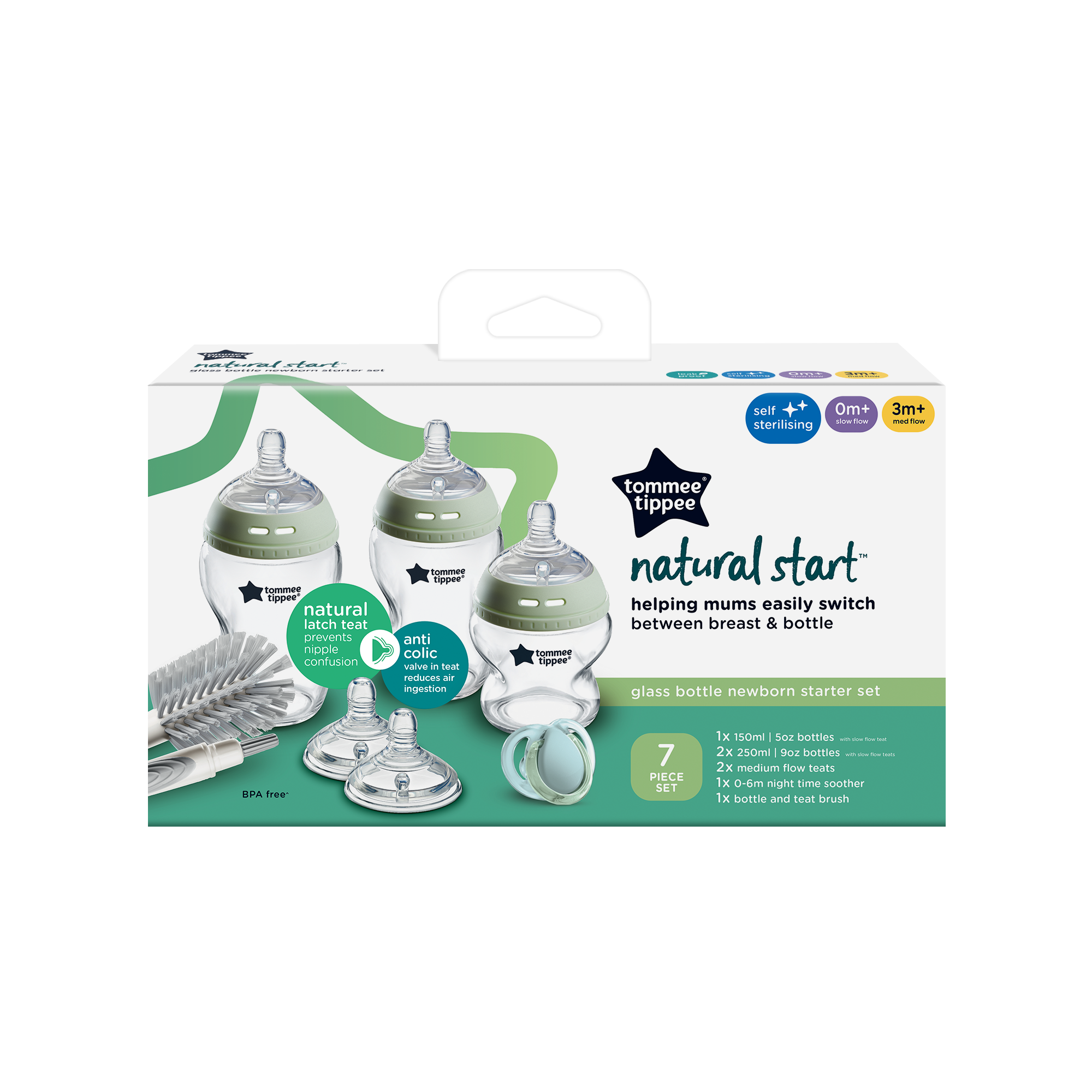 Tommee Tippee Natural Start Glass Bottle Kit image number 2