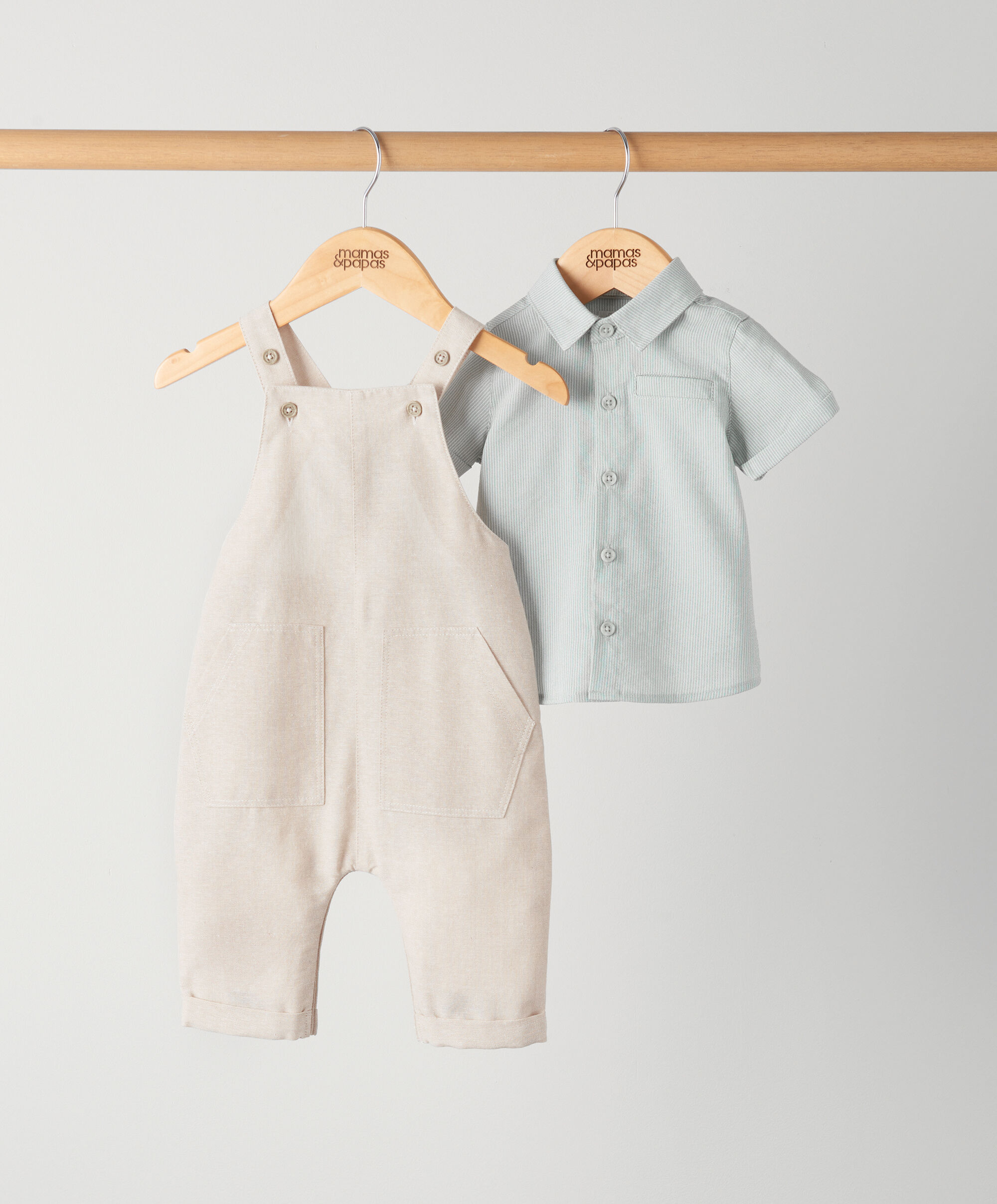 طقم قميص مخطط ودنغري - قطعتان image number 1