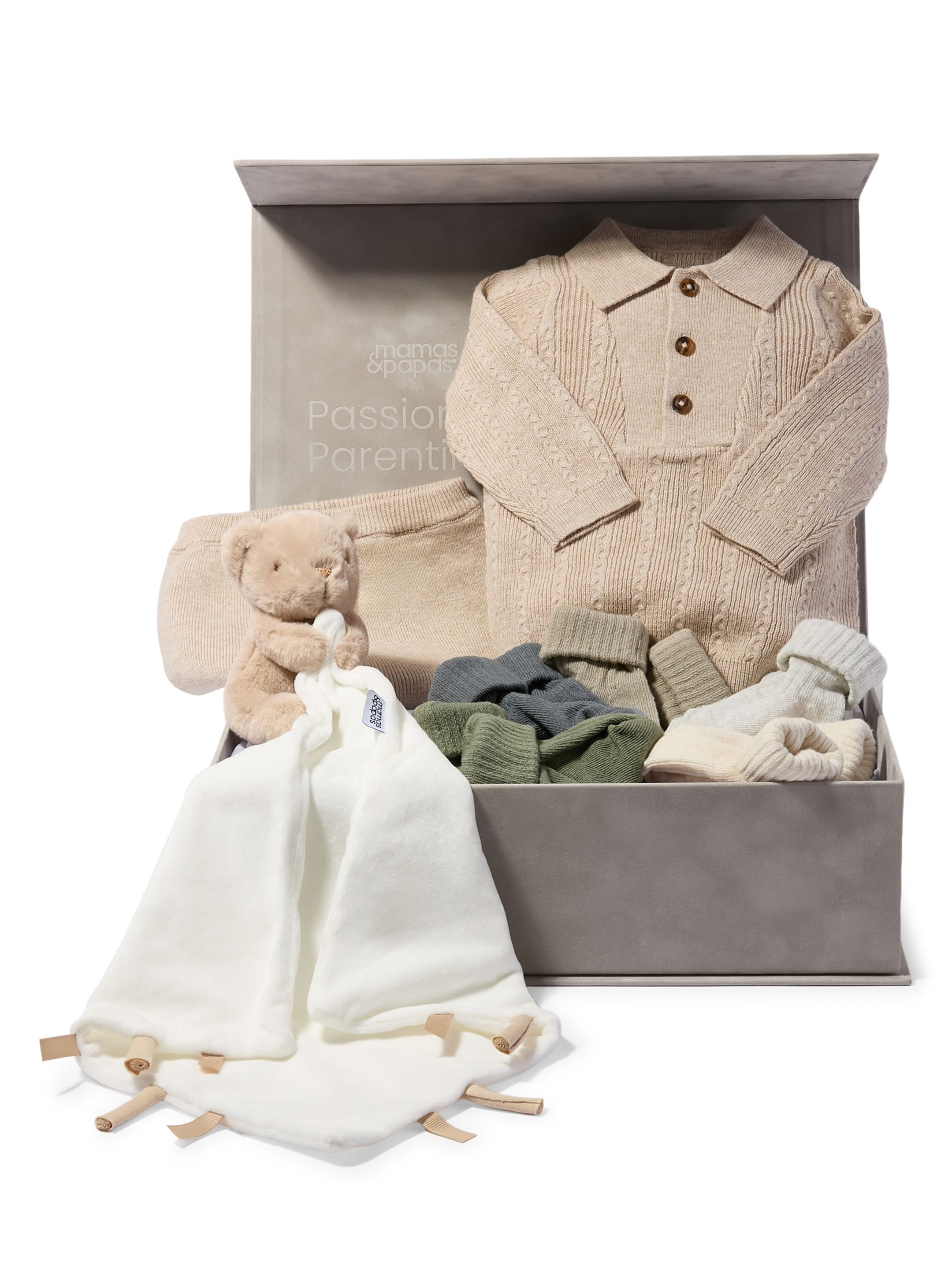 2-Piece Knit Set Baby Gift Set with Socks & Bear Comforter