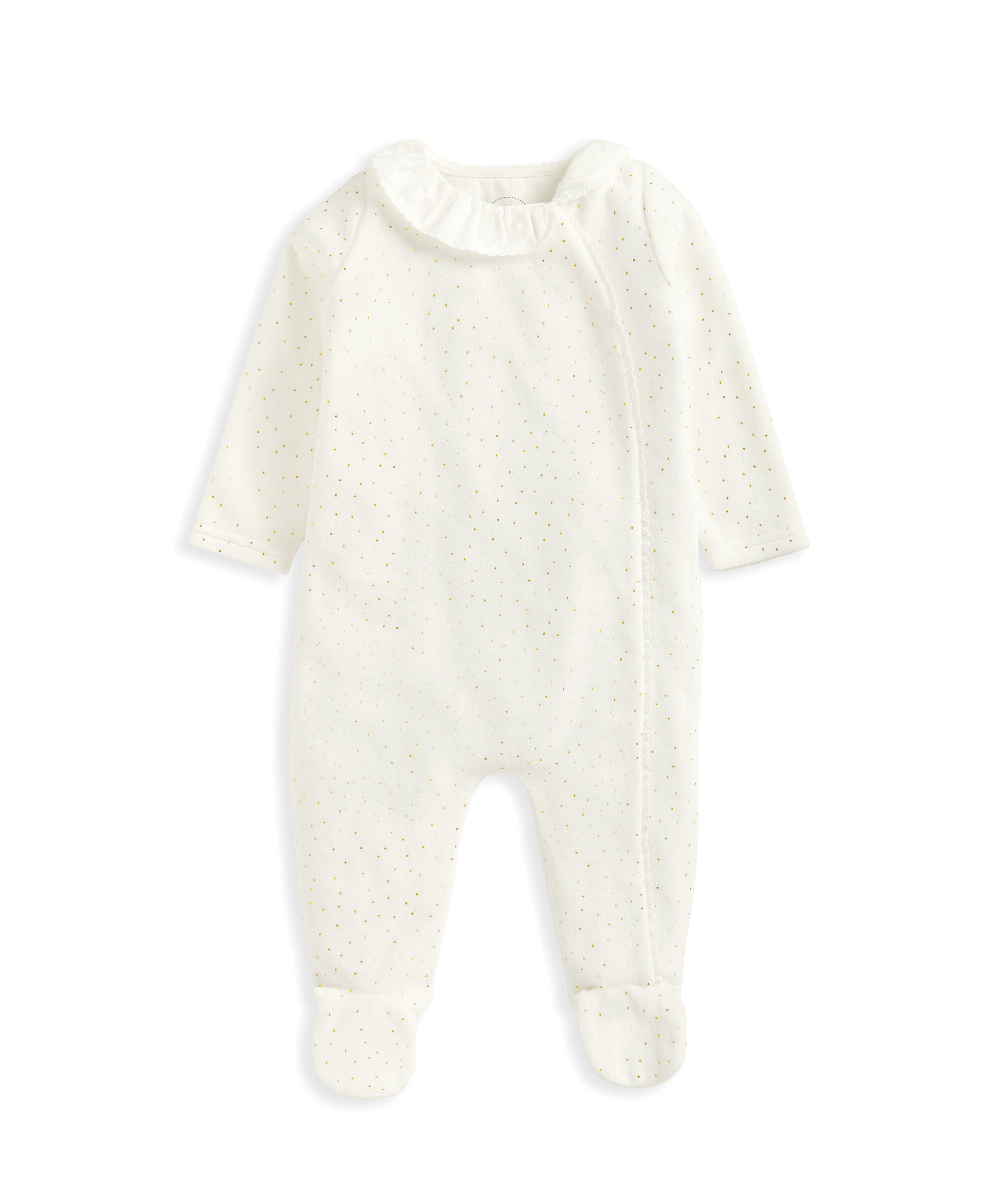 لباس الكل في واحد مخمل بنقشة نقاط ذهبية image number 2