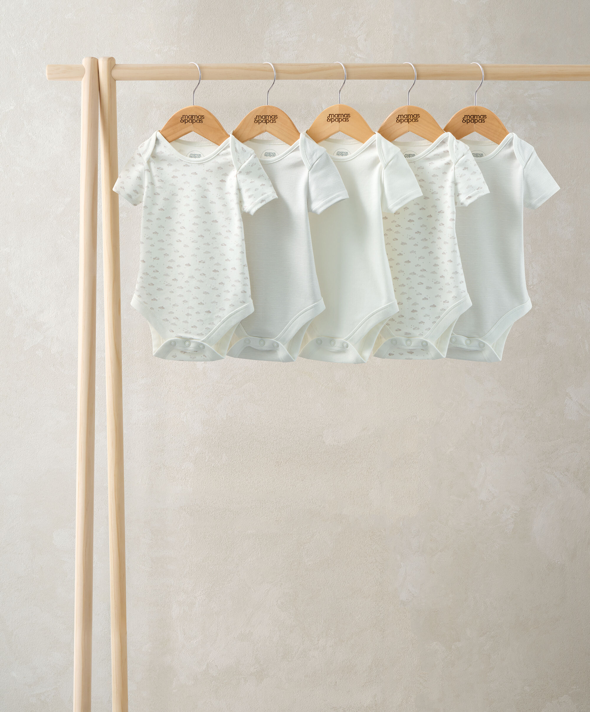 طقم بودي سوت كلاود بأكمام قصيرة ونقشة سحاب (5 قطع) image number 1