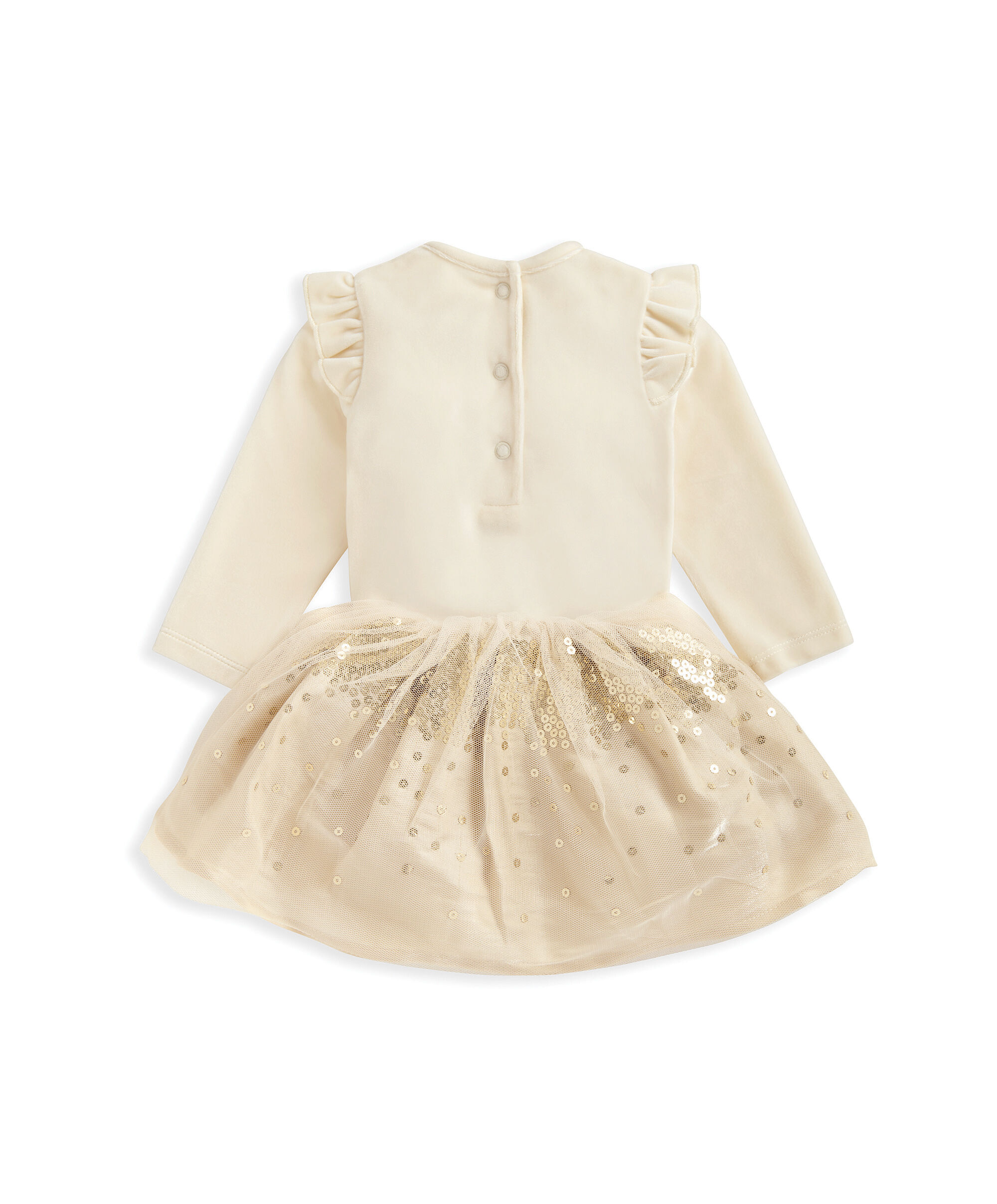 طقم لباس قطعة واحدة مخمل وتنورة توتو - قطعتان image number 3