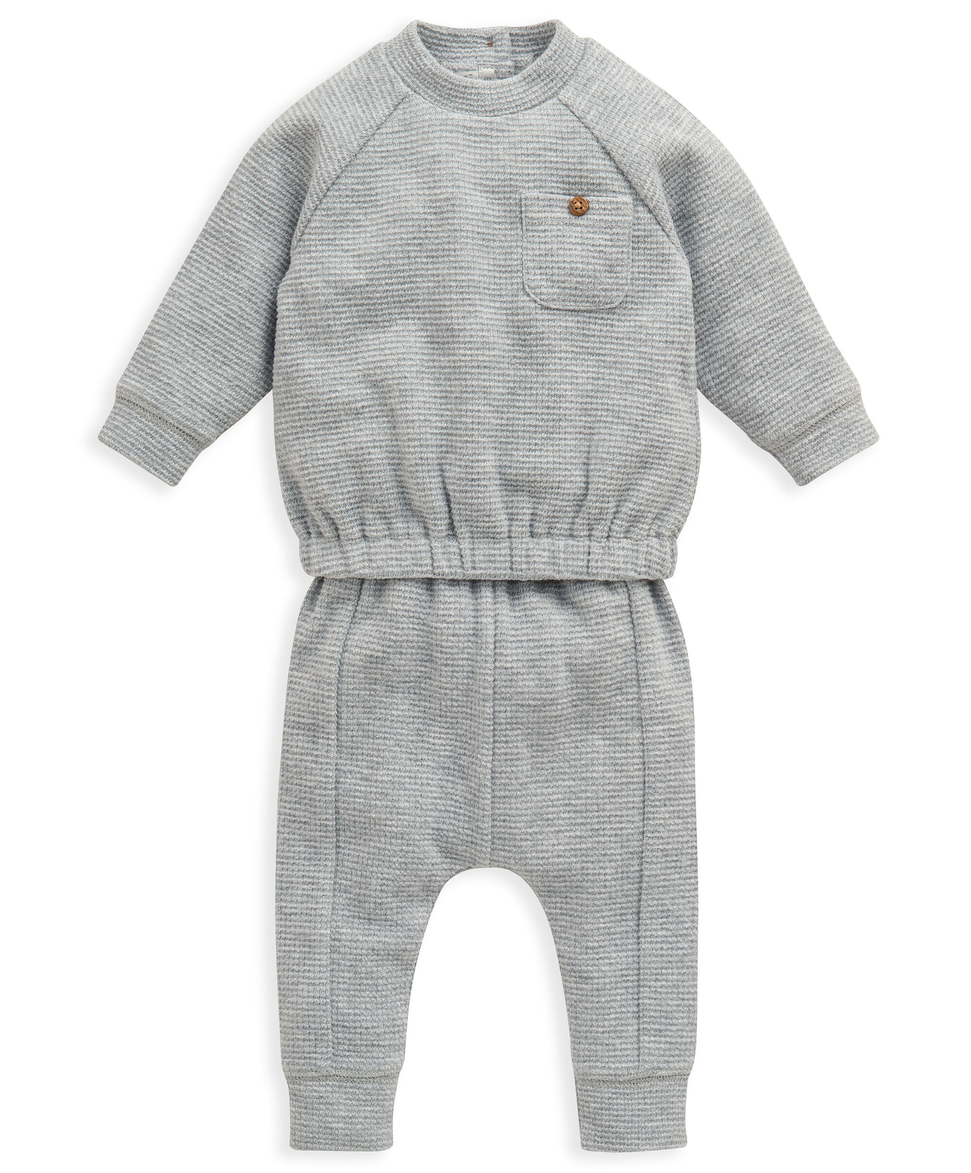 طقم بنسيج متشابك - رمادي image number 1