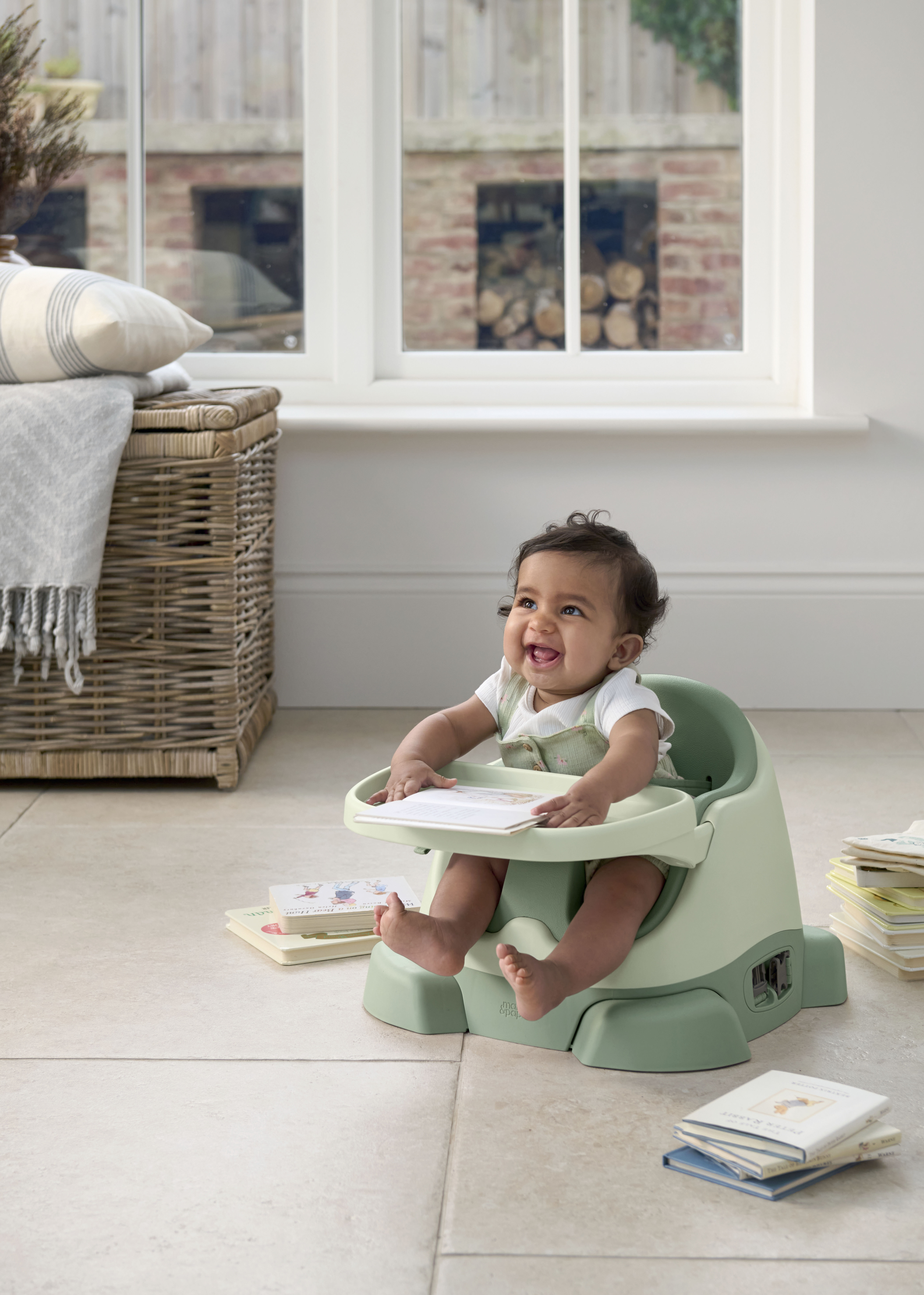 مقعد باغ داعم وأرضي 3 في 1 بصينية ألعاب - أوكالبتوس image number 4