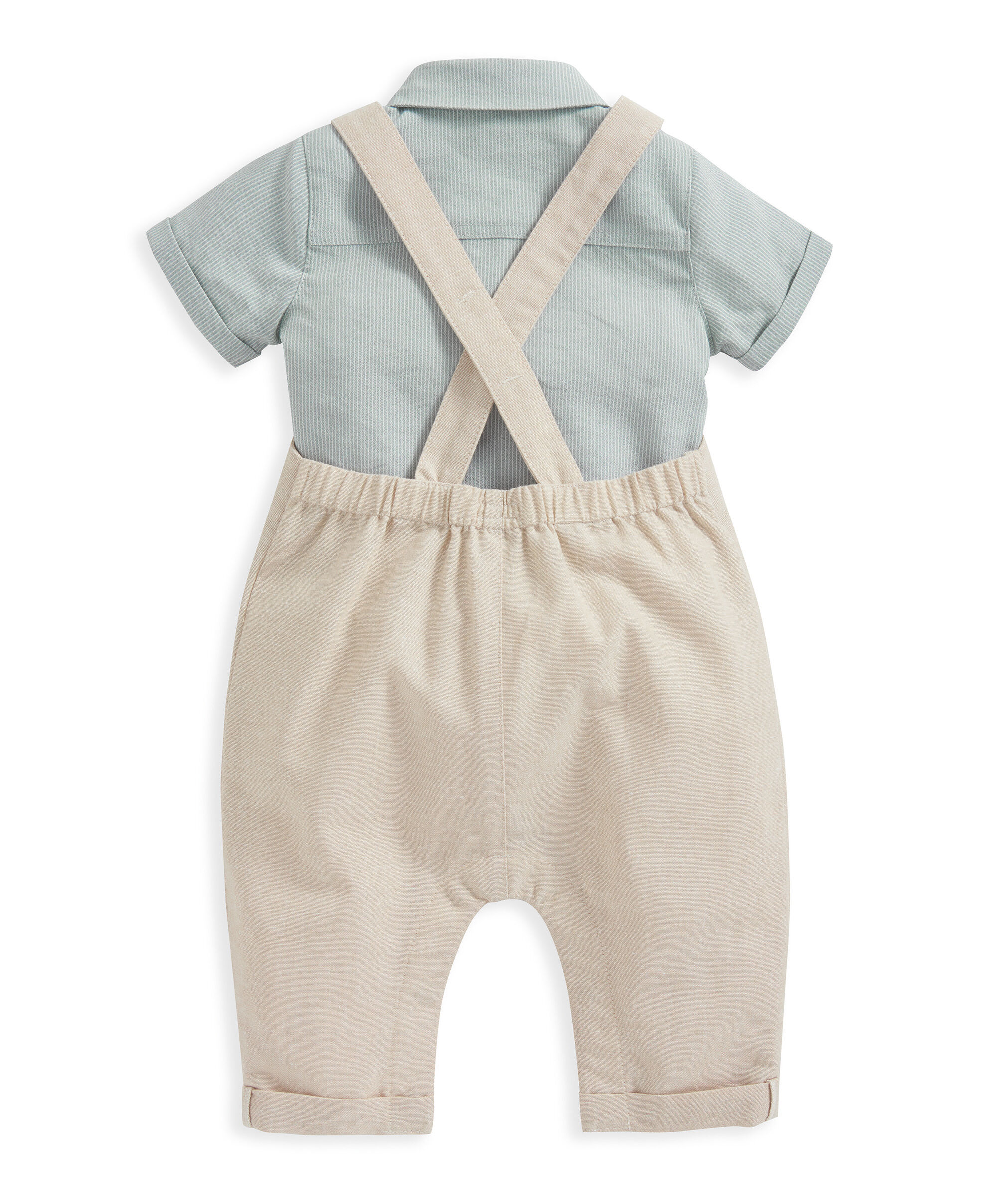 طقم قميص مخطط ودنغري - قطعتان image number 3