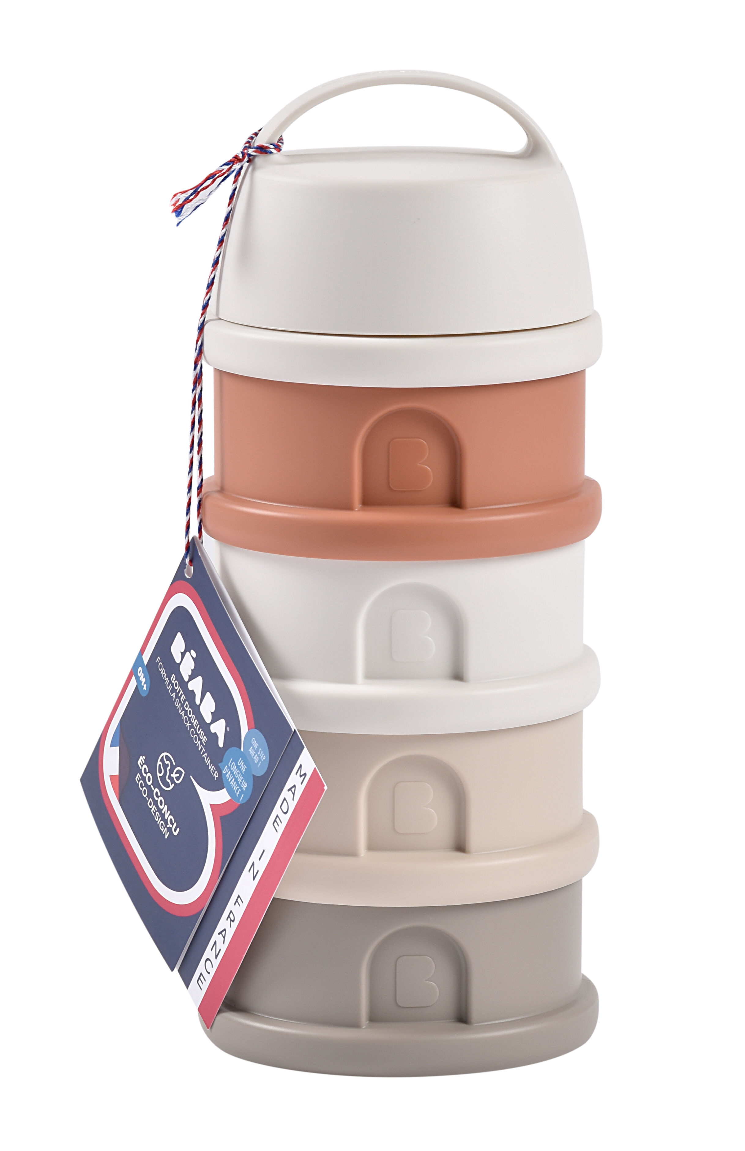 Beaba Formula Milk Container 4 Compartments&nbsp;&nbsp;Cotton White Terracotta image number 3