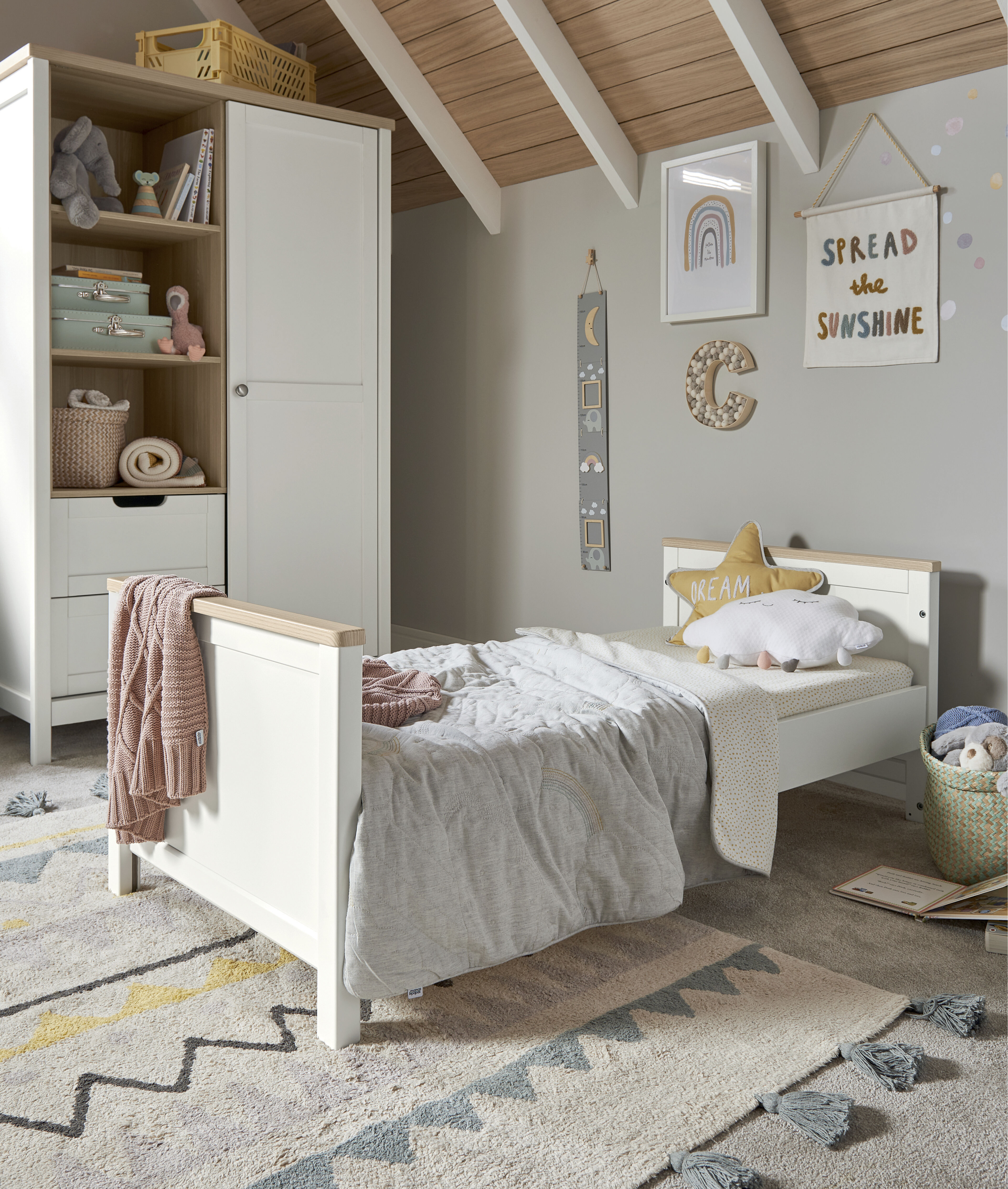 مهد هارويل للأطفال - أبيض وبني image number 5