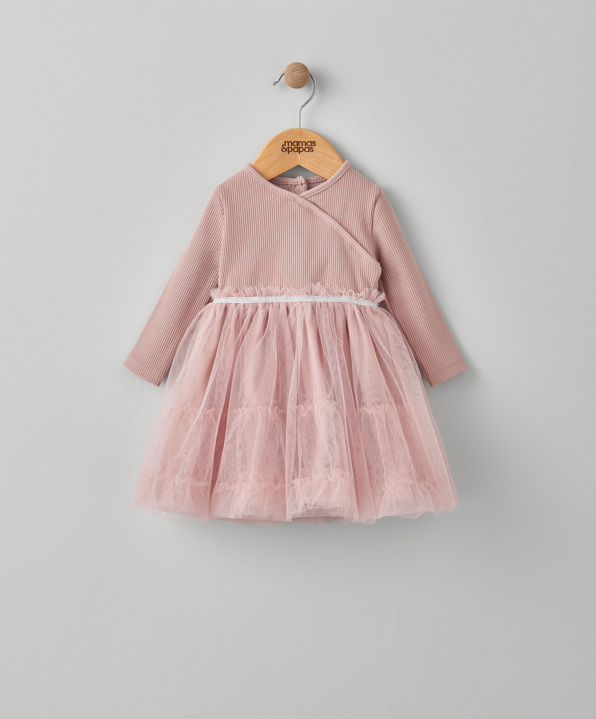 فستان بتصميم ملفوف - وردي image number 1