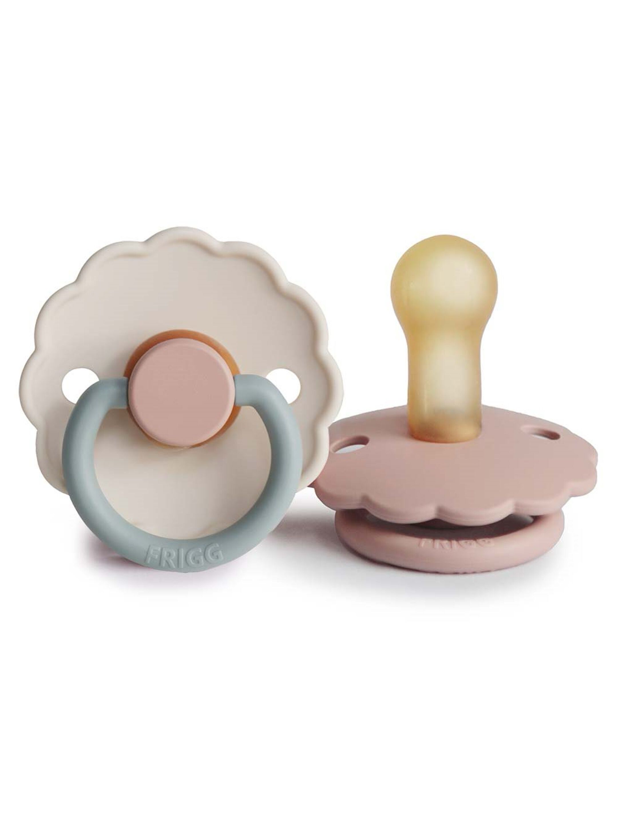 FRIGG Daisy Latex Baby Pacifier 6-18M 2-Pack Blush/Cotton Candy - Size 2 image number 1