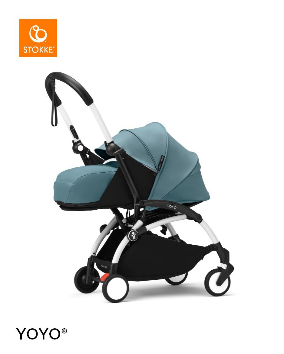 Stokke YOYO3 White Frame with 0+ Newborn Pack Aqua image number 1
