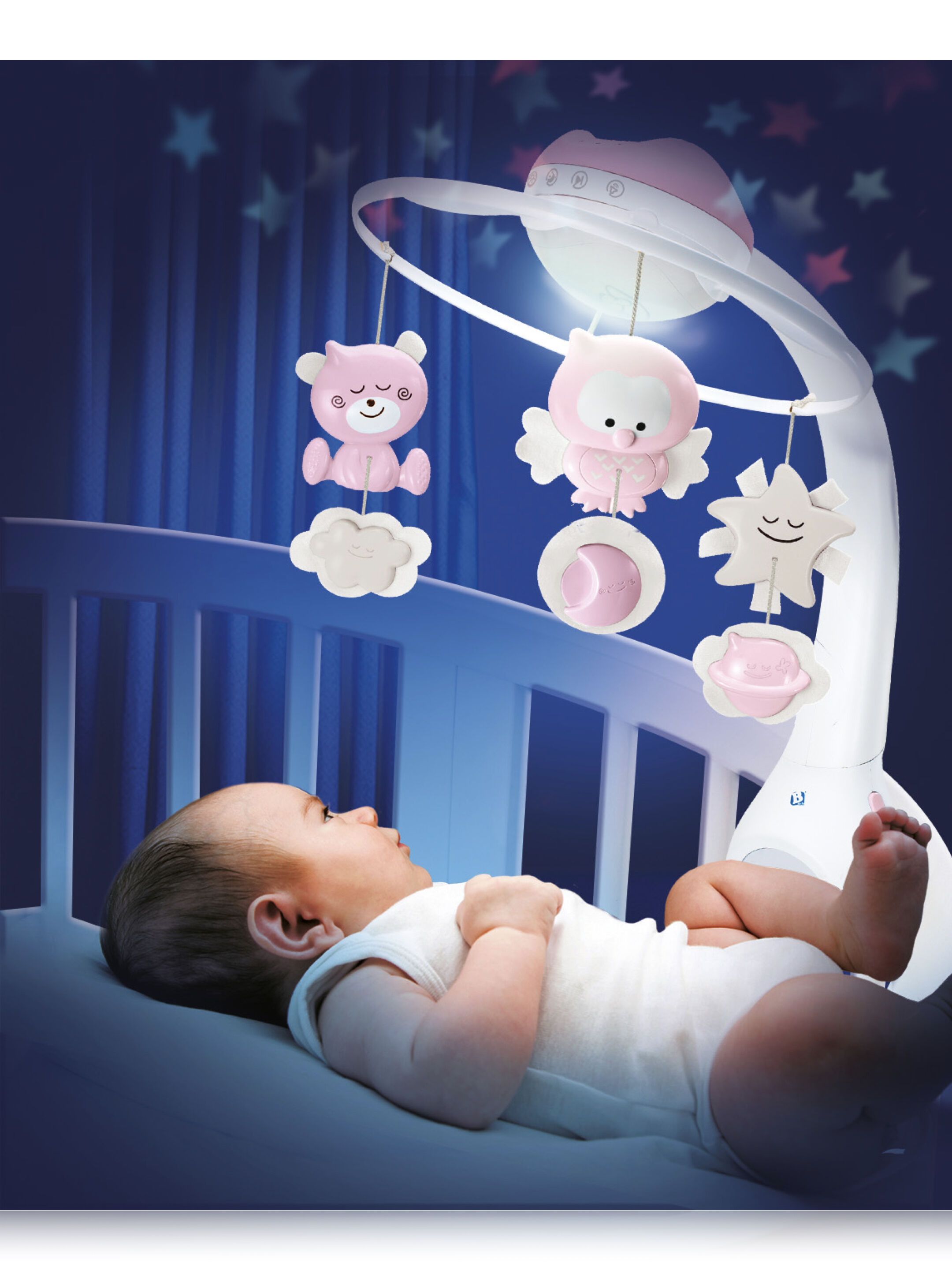 جهاز عرض بألعاب موسيقية متدلية 3 في 1 من إنفانتينو - وردي image number 2