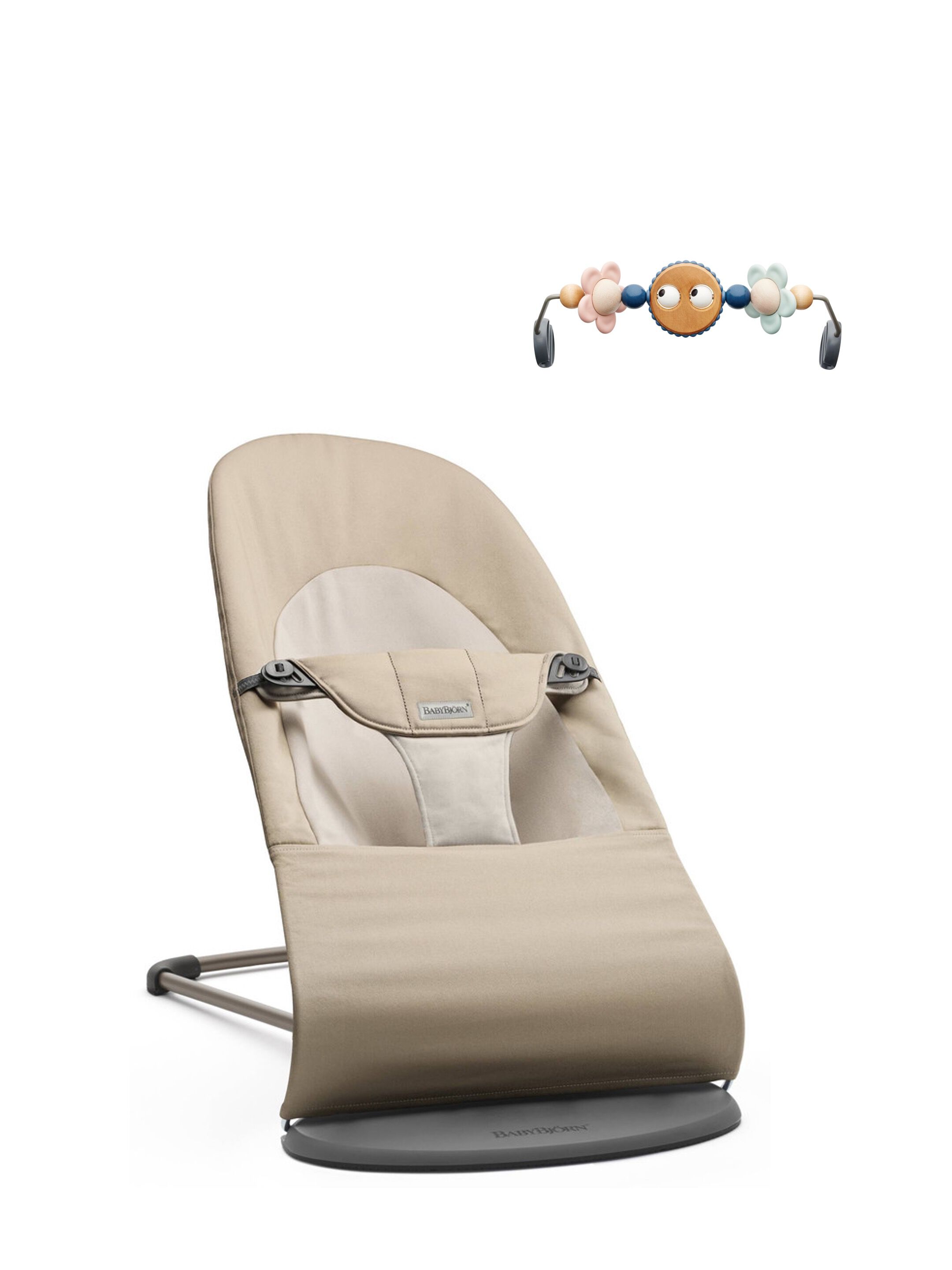 مجموعة كرسي هزاز بيبي بيورن ولعبة متعددة الألوان، قطعتين