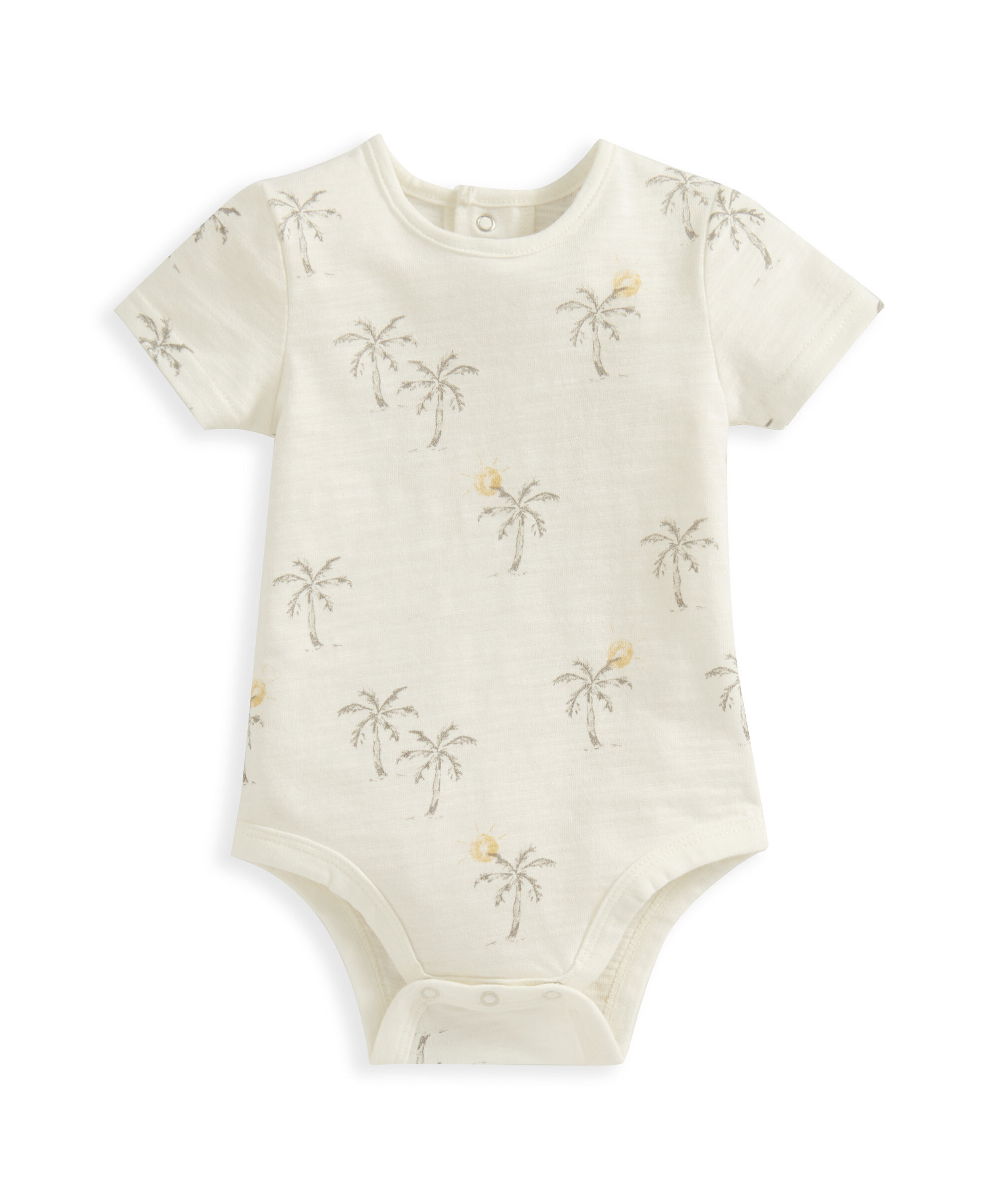 طقم دنغري مضلع وتي شيرت بنقشة أشجار نخيل - قطعتان image number 4