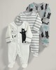 3 pack Bear Print All-In-Ones- 0-3 months image number 1