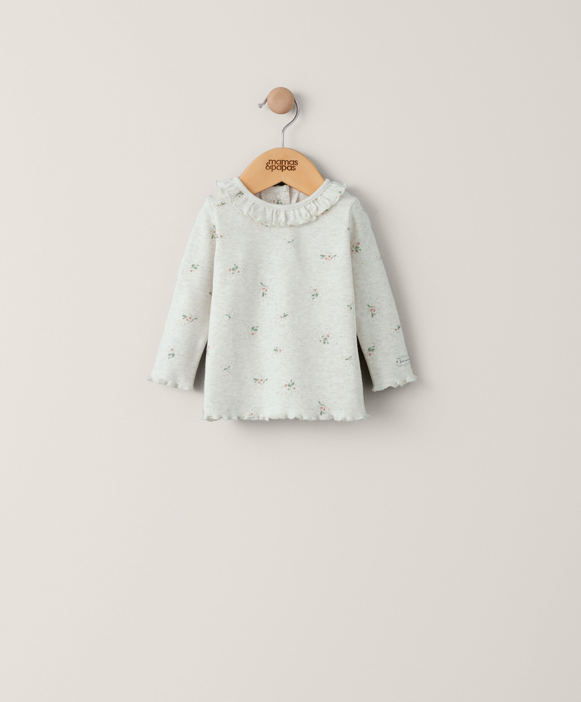 تي شيرت بأكمام طويلة ونقشة زهور أقحوان image number 1