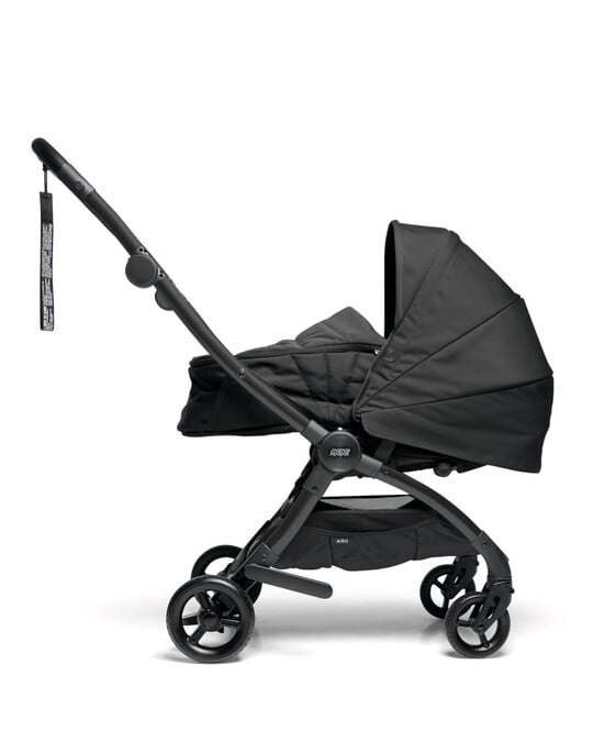 عربة Airo باللون الأسود مع طقم لطفل حديث الولادة باللون الأسود image number 3