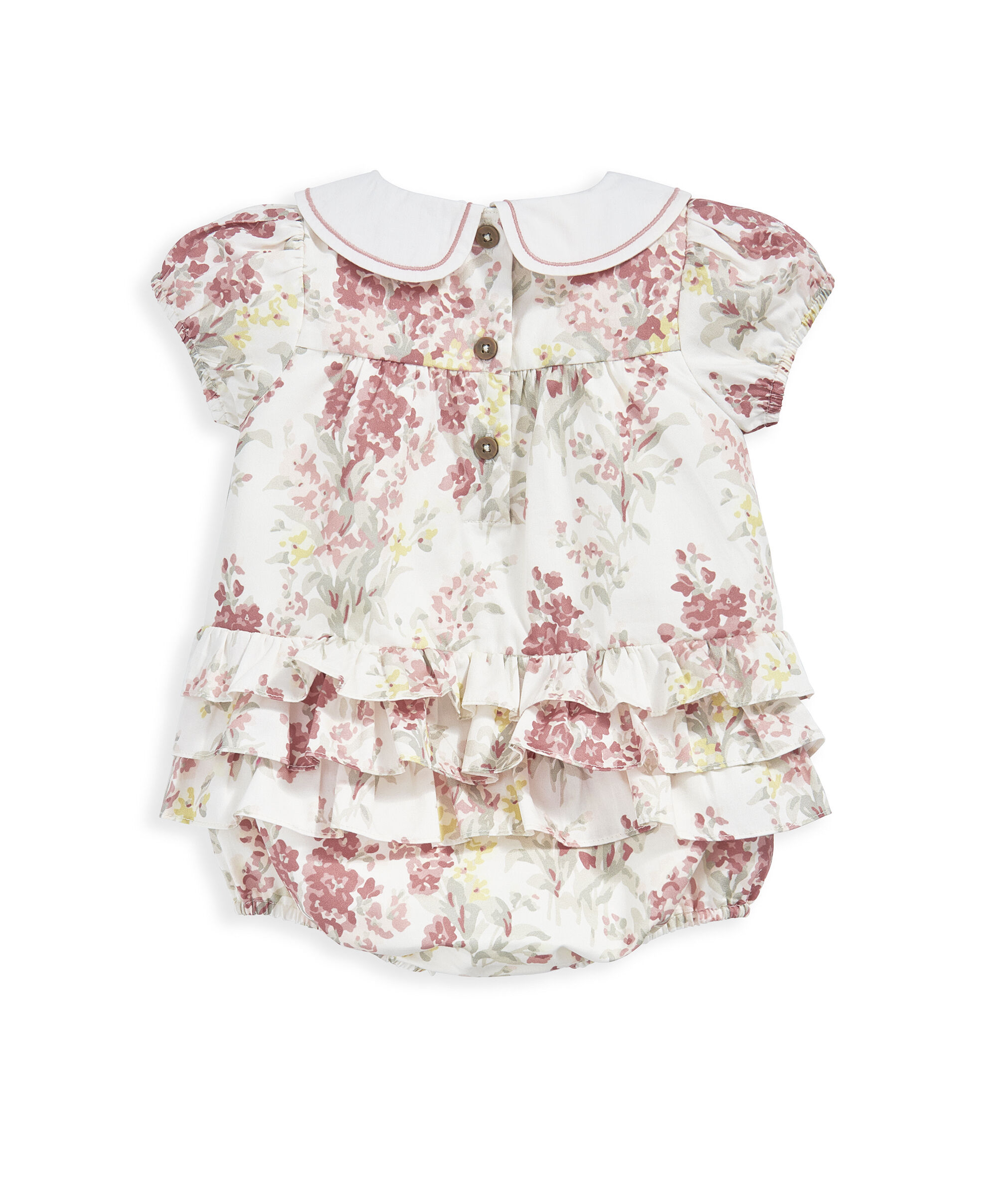 رومبر بياقة صدفية ونقشة زهور image number 3