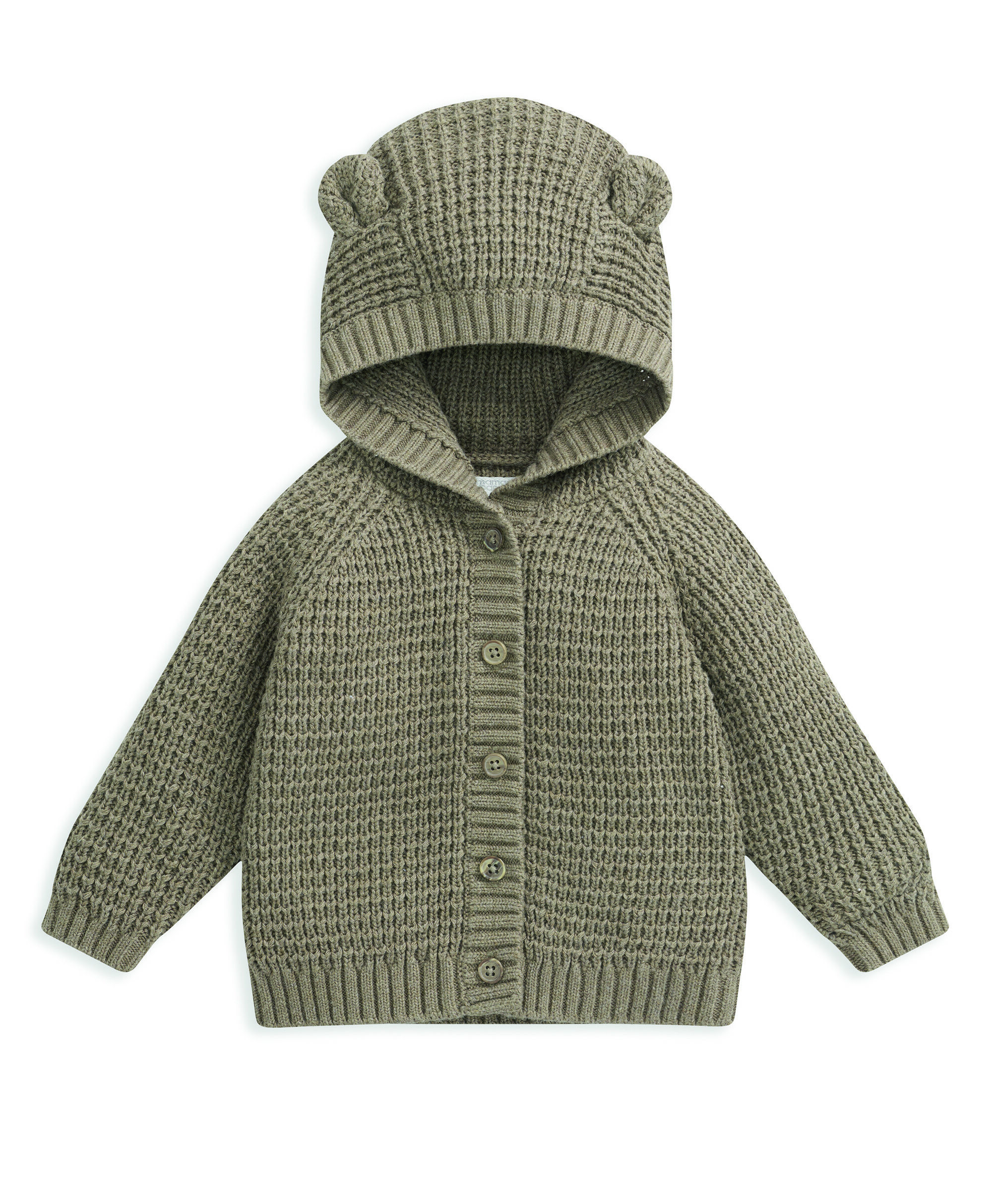 كارديغان بغطاء رأس - بني image number 2