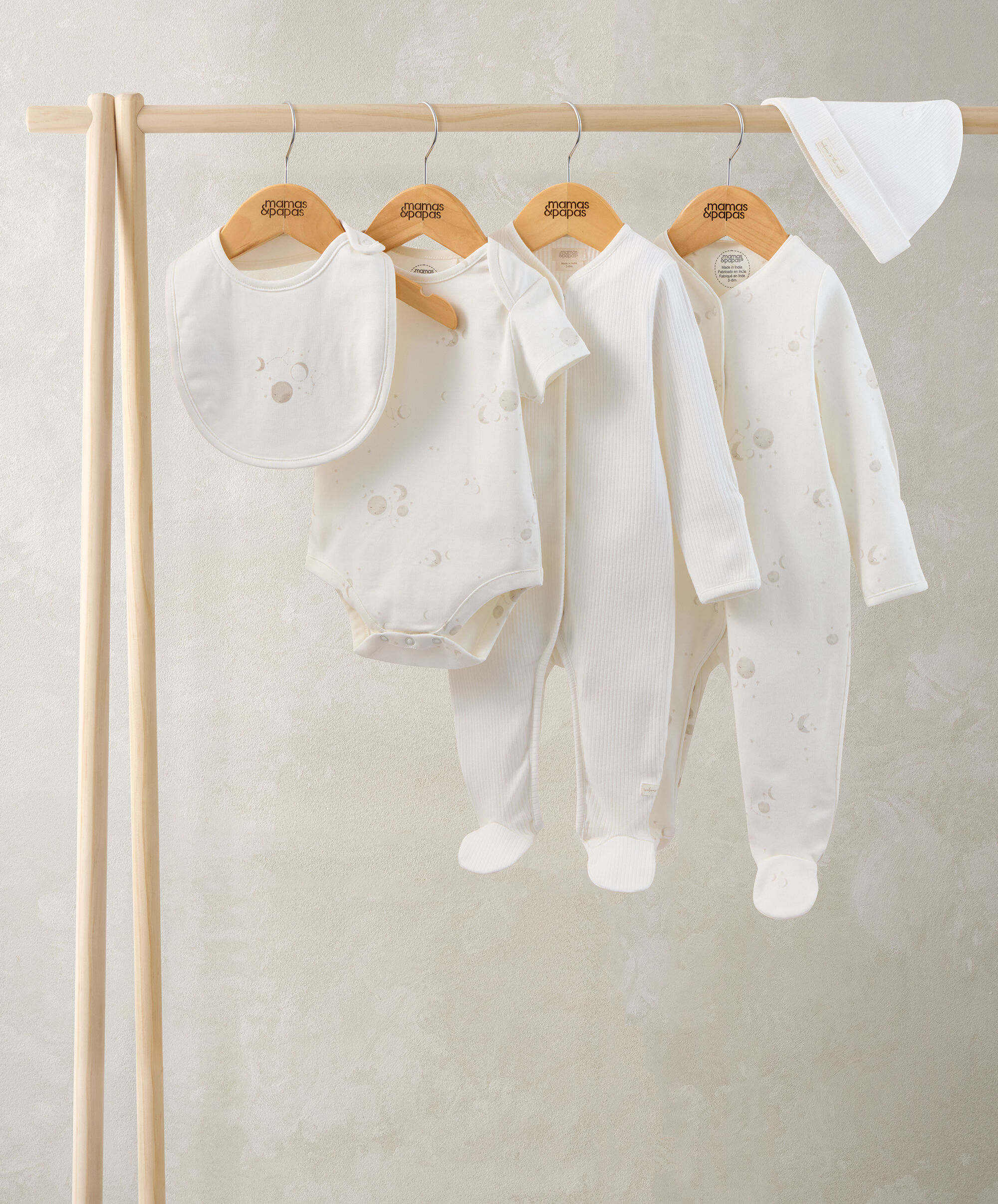 Celestial Newborn 5 Piece Set - Sleepsuits, Bodysuits & Bib