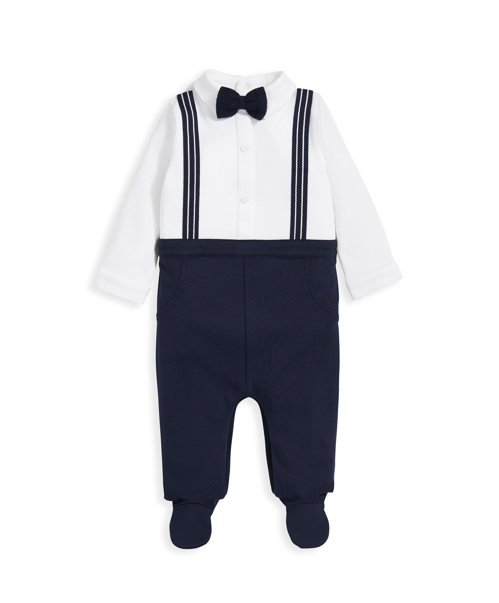 بيجاما قطعة واحدة بحمالات زينة - كحلي image number 2