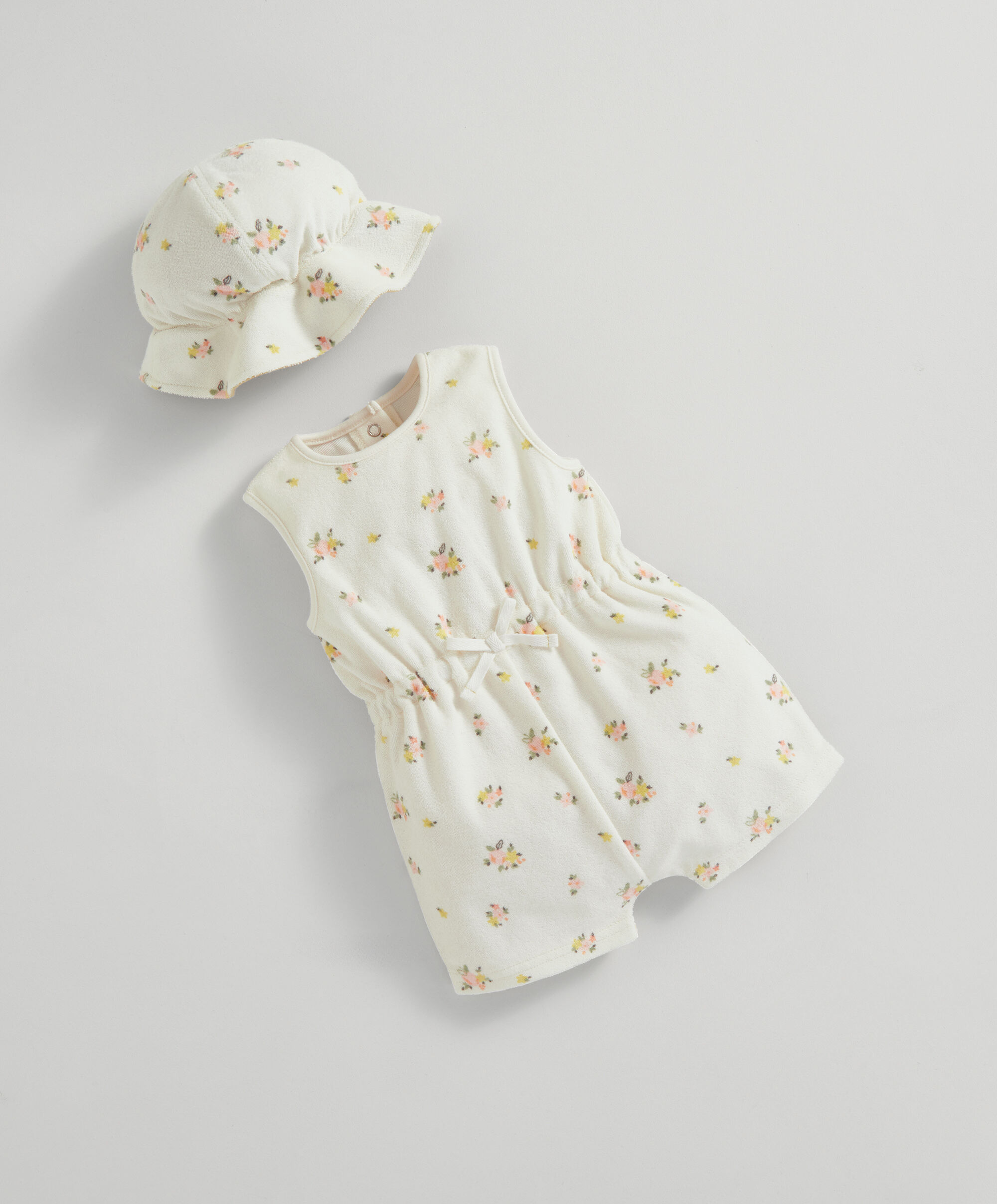 طقم قبعة ورومبر بنقشة فاكهة من قماش فائق الامتصاص - قطعتان image number 1