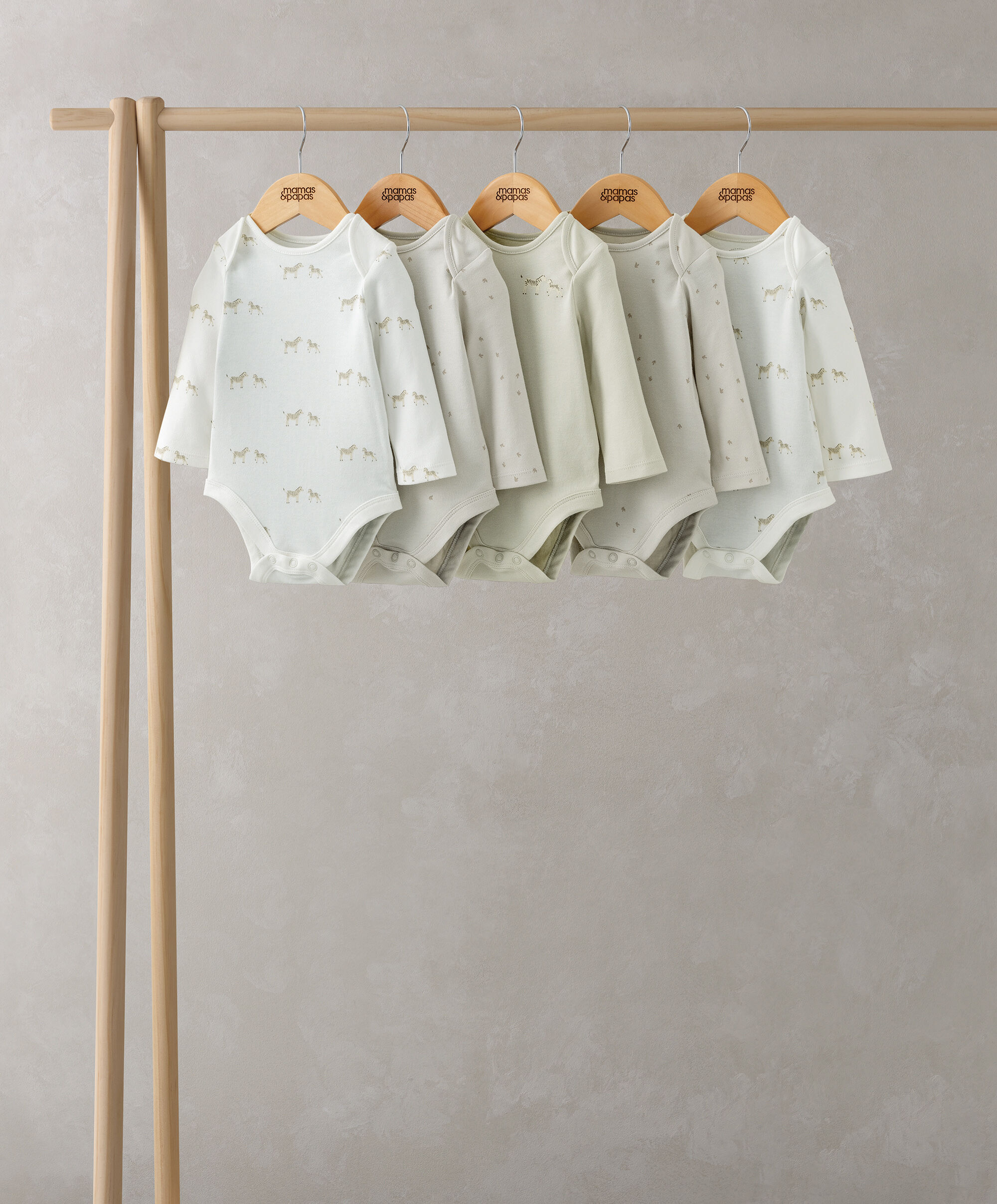 طقم لباس قطعة واحدة بأكمام طويلة ونقشة حيوانات - 5 قطع