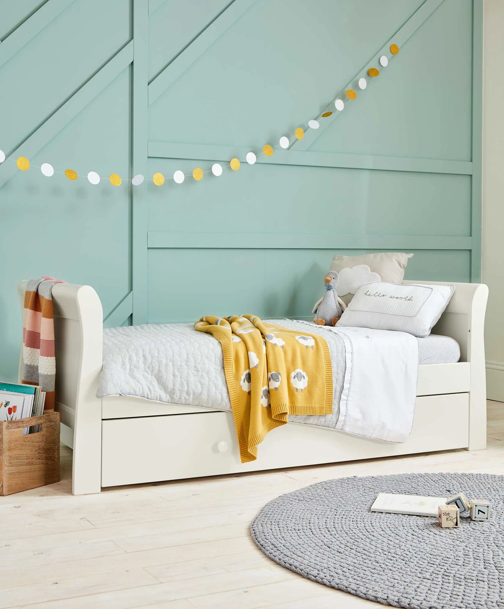 مهد ميا بتصميم زلاجة - أبيض image number 2