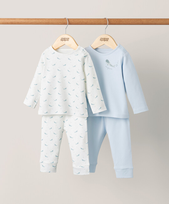 2PK WHALE JERSEY PJS image number 1