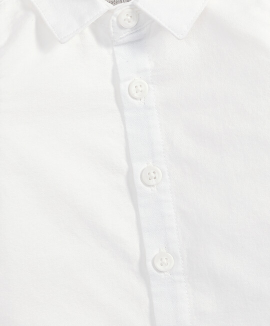 قميص قطن بأكمام طويلة أبيض image number 3