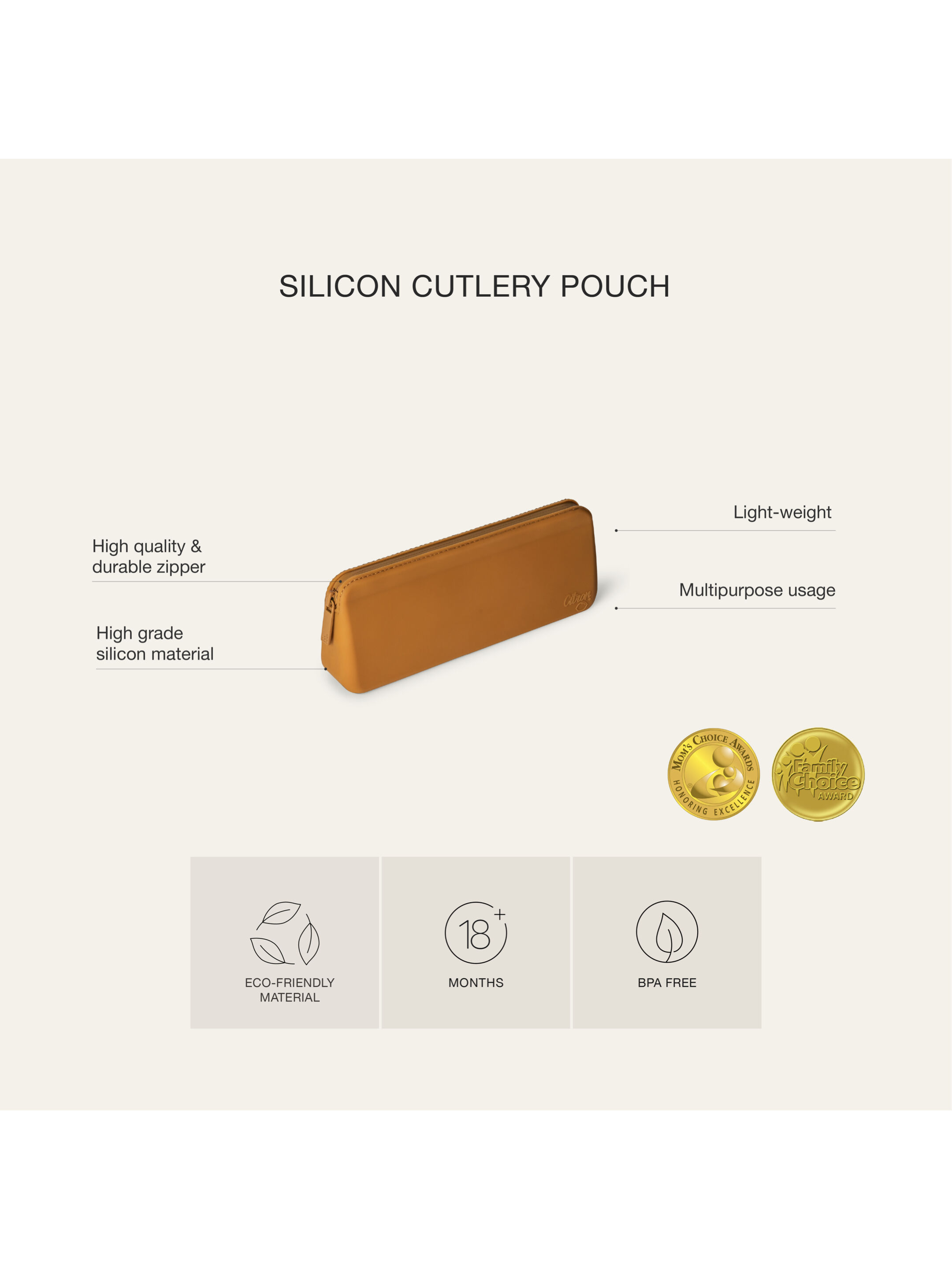 حافظة أدوات طعام سيليكون - وردي image number 4